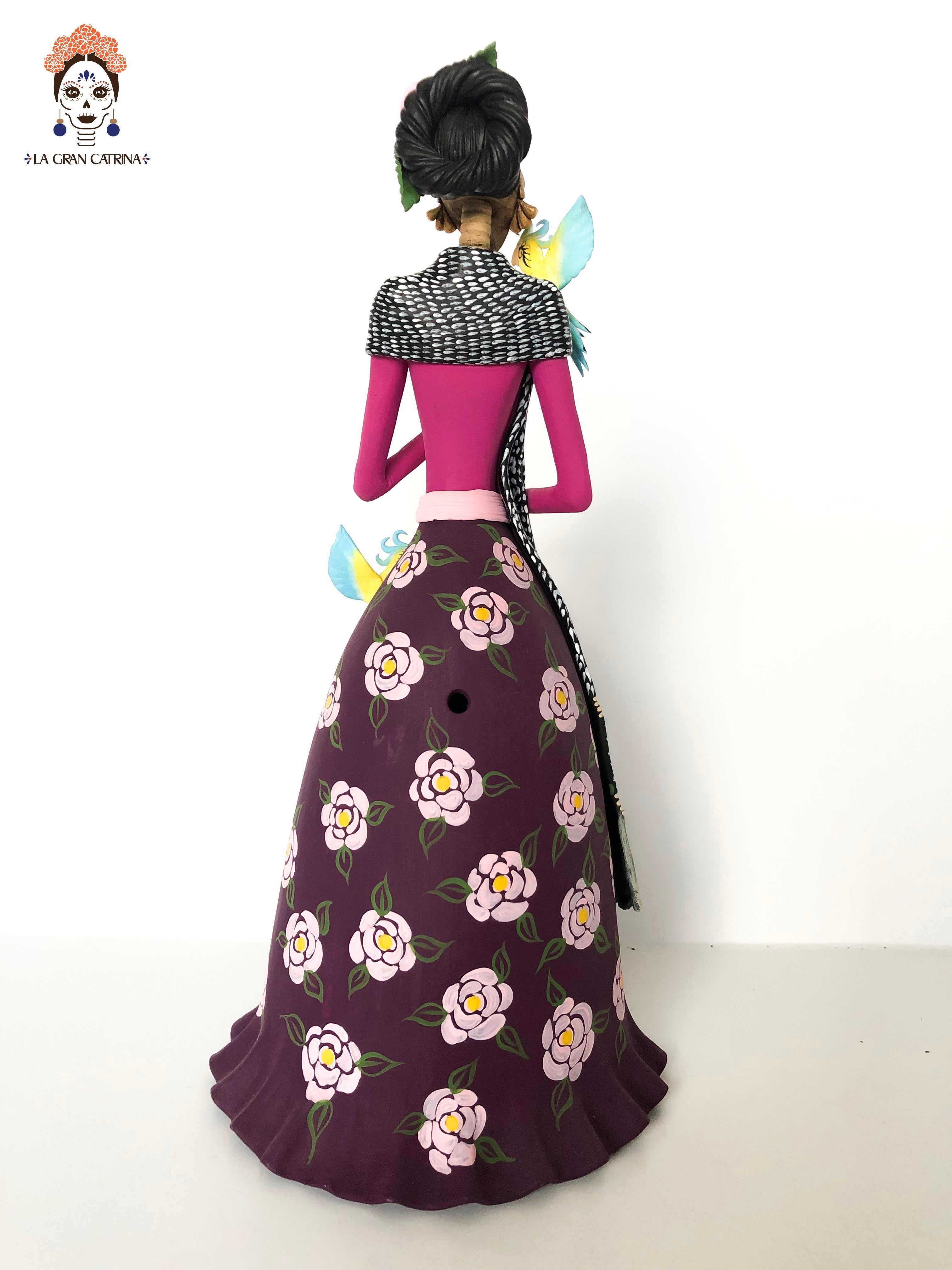 Catrina of Frida Kahlo - Loros and Chango - 14 in. Adan