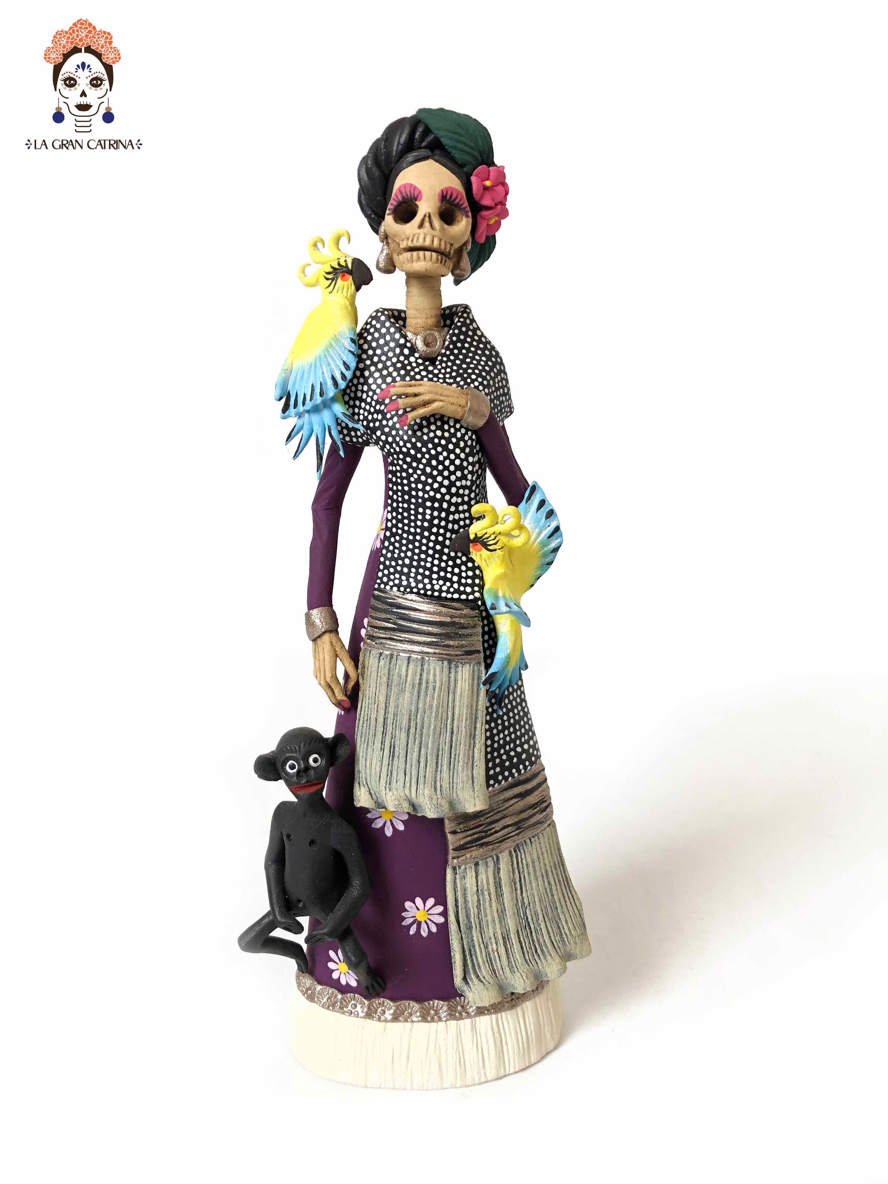 Frida with loros and chango - 10 in. Adan