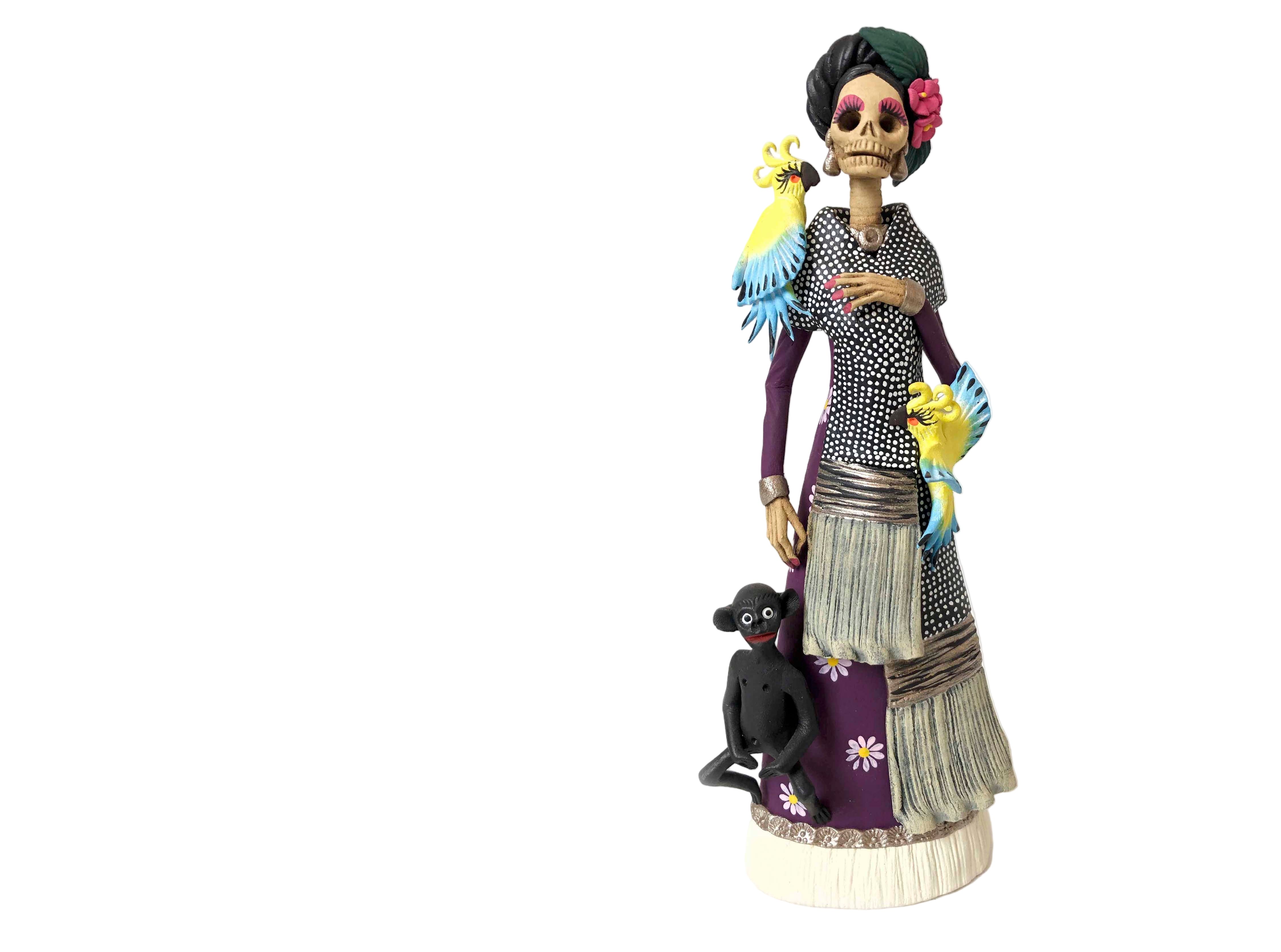 Frida with loros and chango - 10 in. Adan