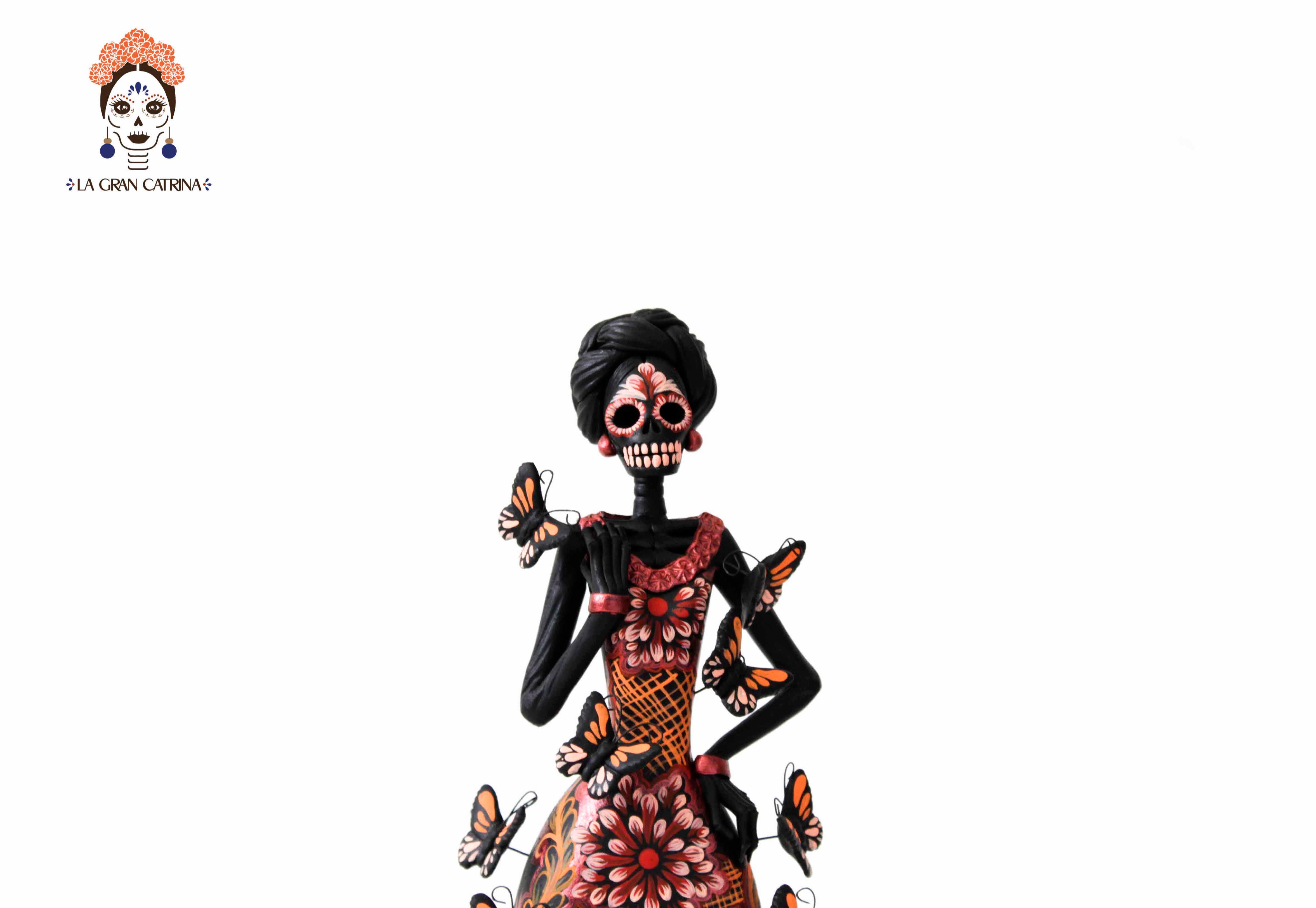 Catrina of butterflies orange - 12 in. Adan