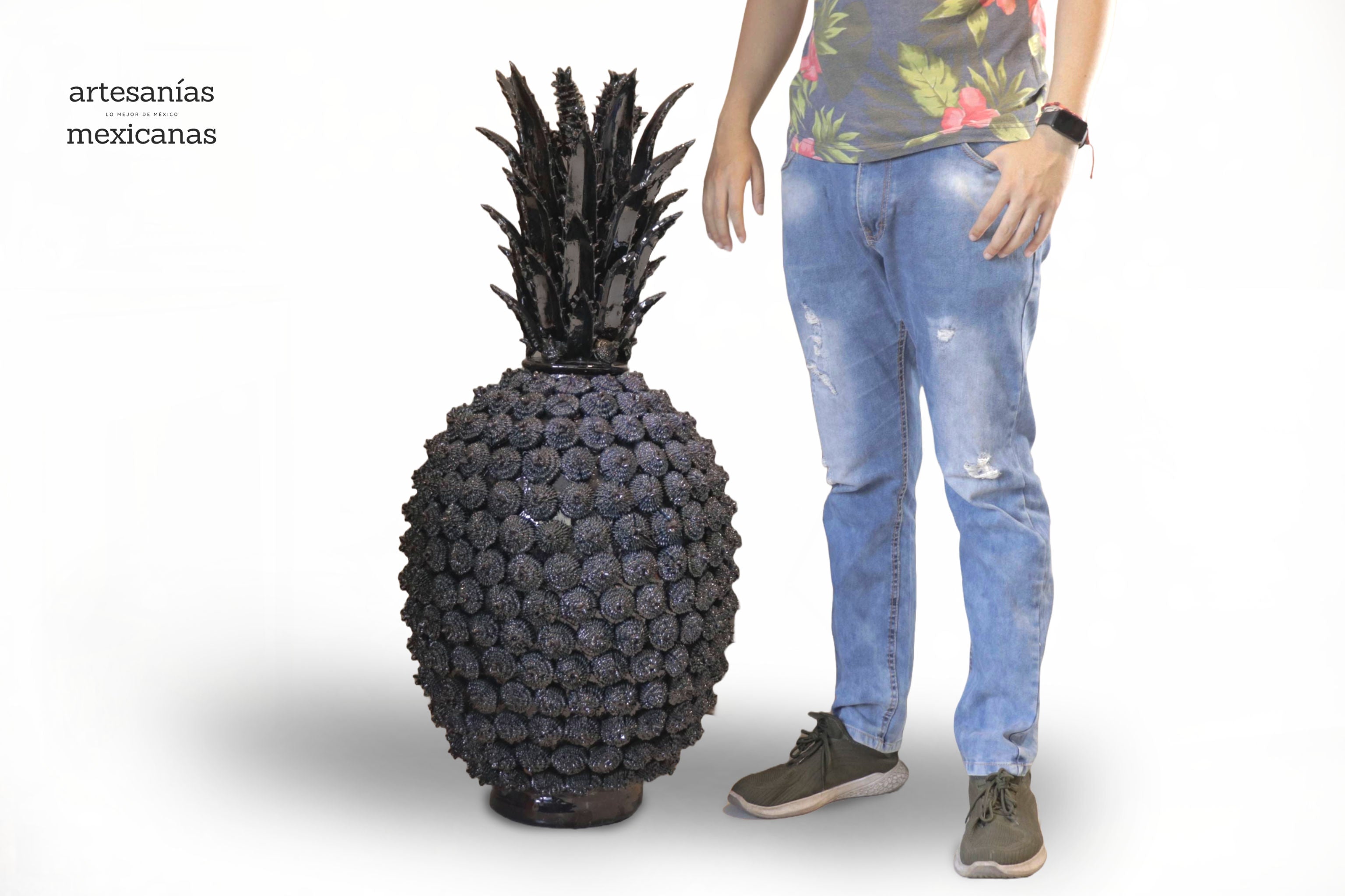 Michoacán Clay Pineapple - Pinkles Blue - 41 in. - Made to Order Chema SJG