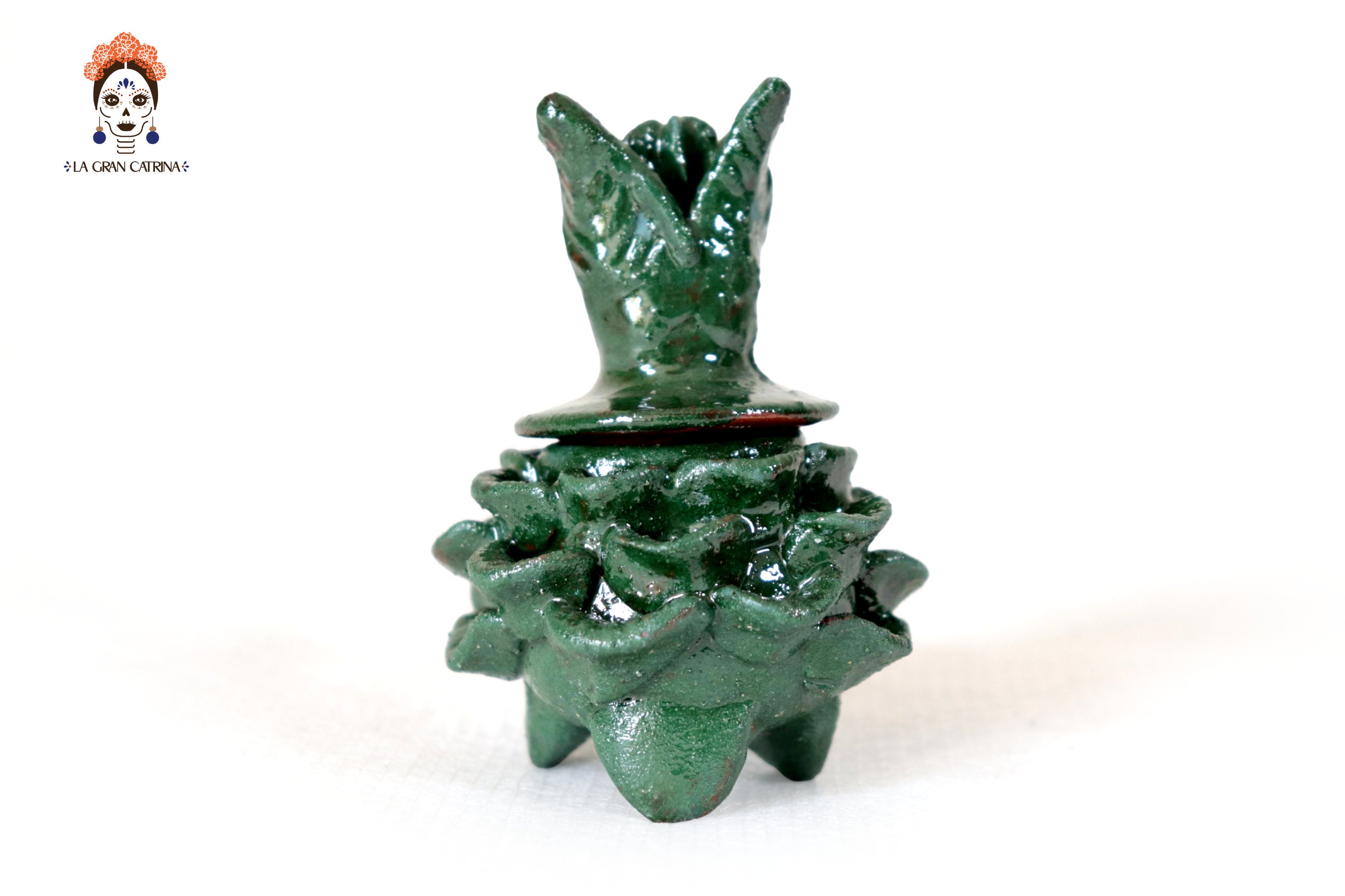 Set pineapple Michoacán Clay - Greens miniature - 3.1 in. Juan Gtz