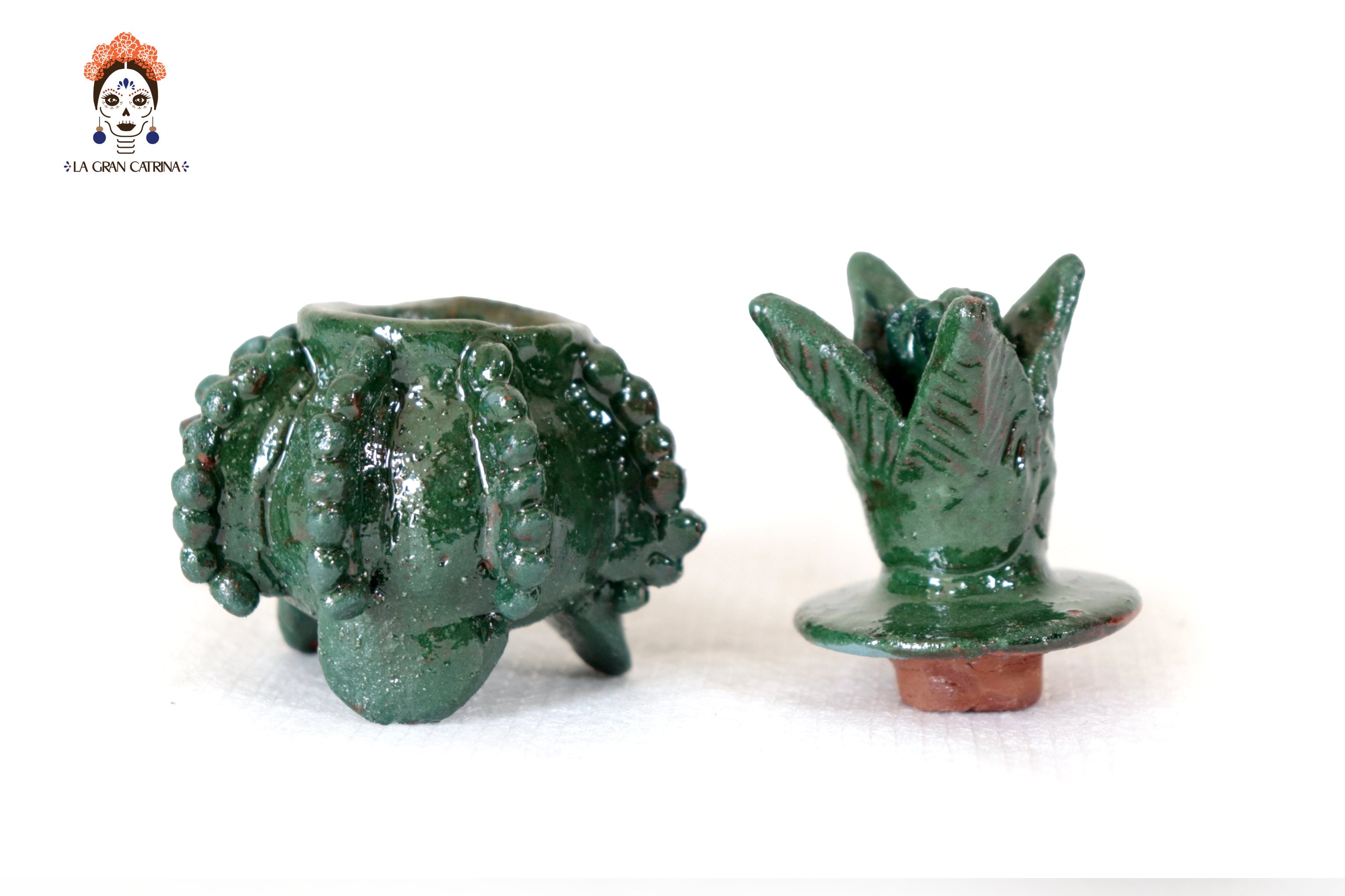 Set pineapple Michoacán Clay - Greens miniature - 3.1 in. Juan Gtz