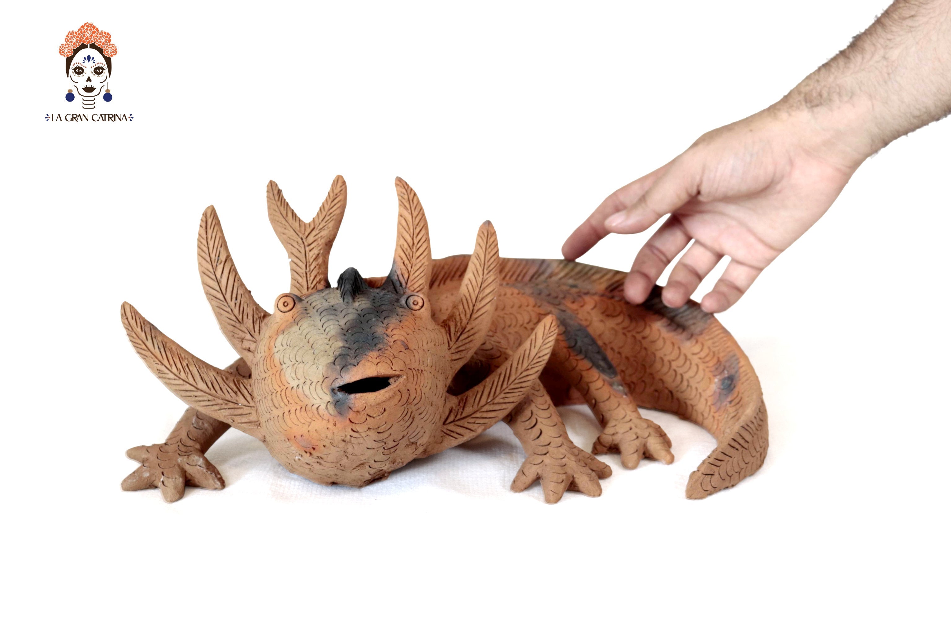 Axolotl II of Natural Clay - 14.1 in. Zipiajo