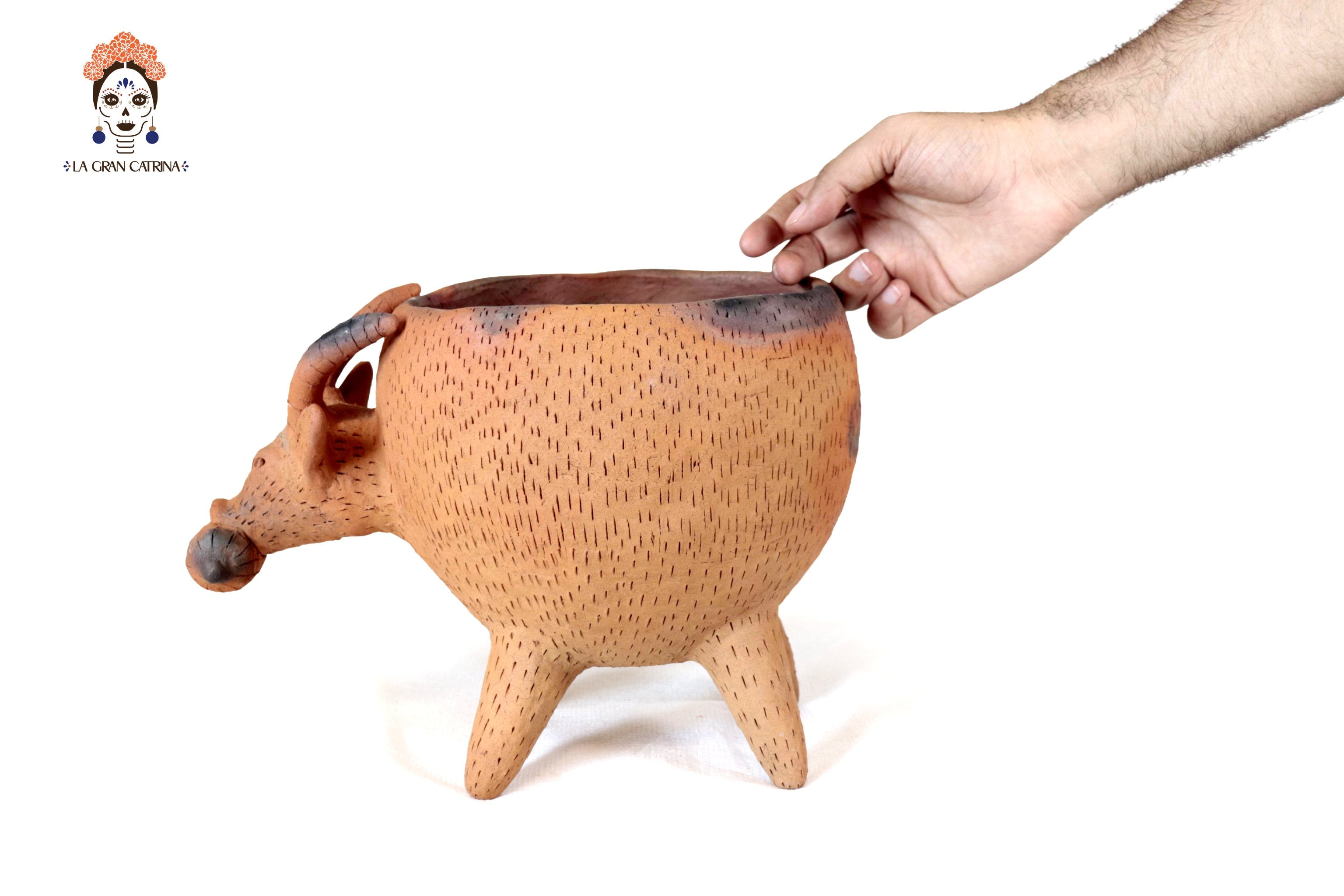 Impala Planter of Natural Clay - 12 in. Zipiajo