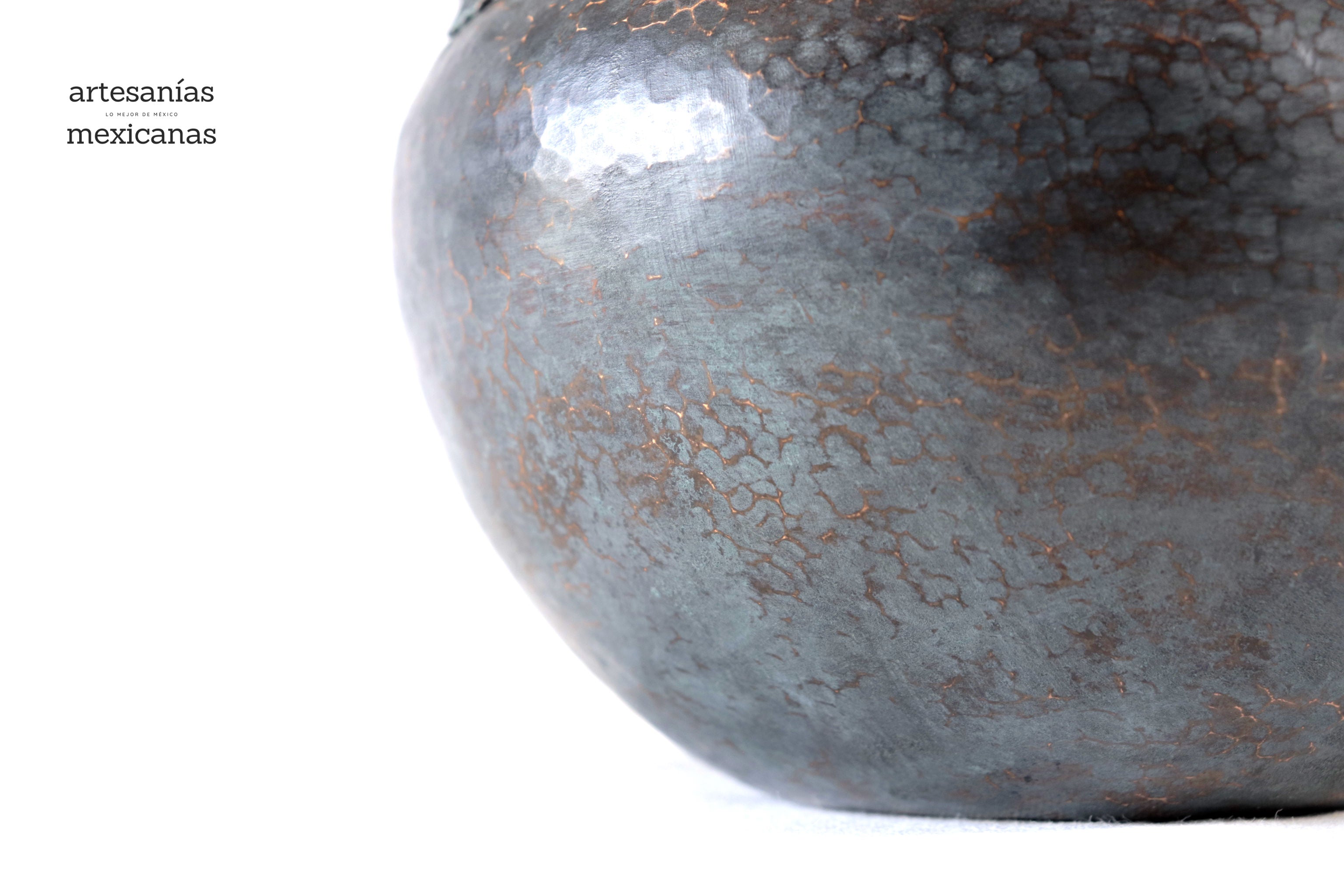 Vase of doble handle - Lagartos - 11 in. Santa Clara del Cobre