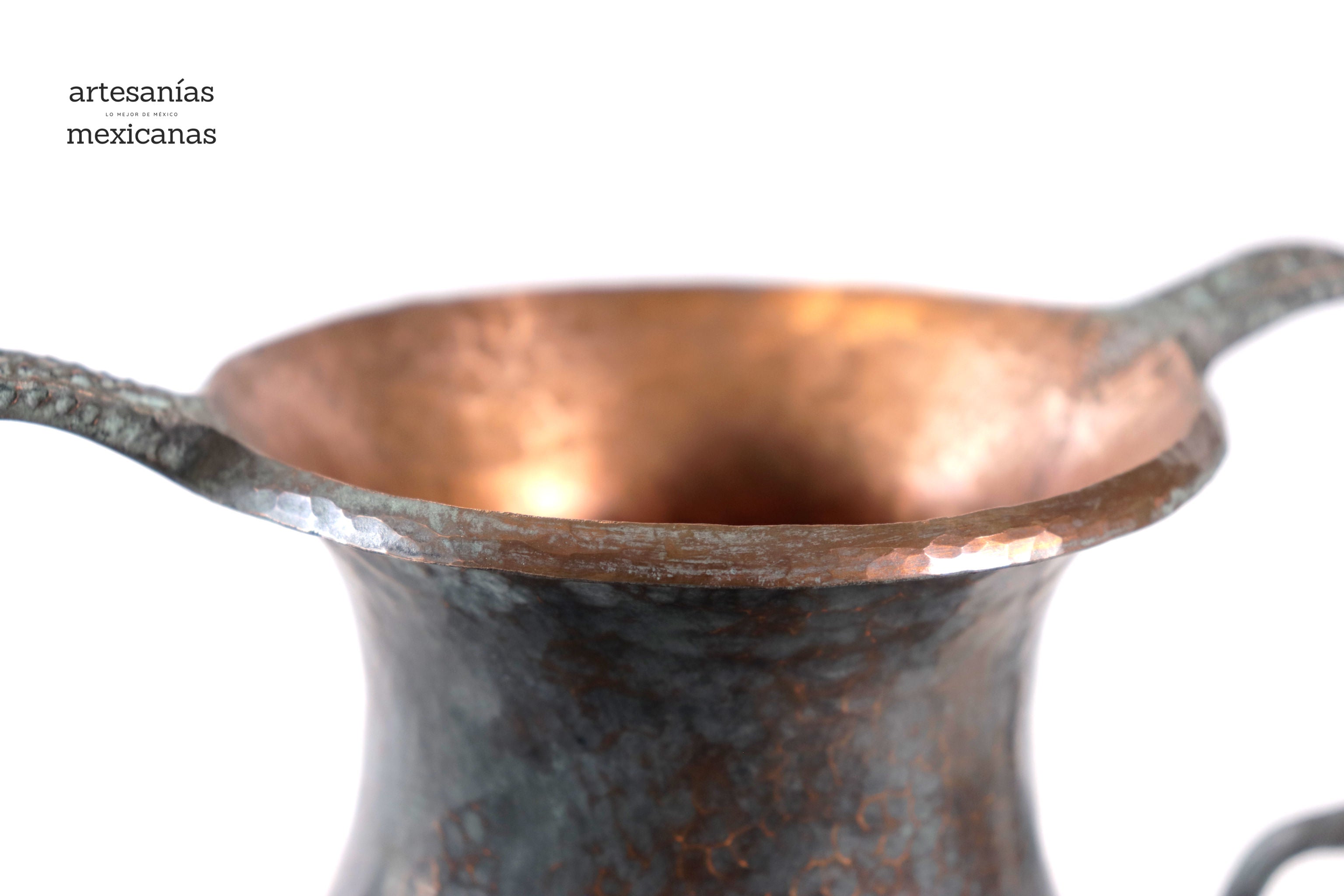 Vase of doble handle - Lagartos - 11 in. Santa Clara del Cobre
