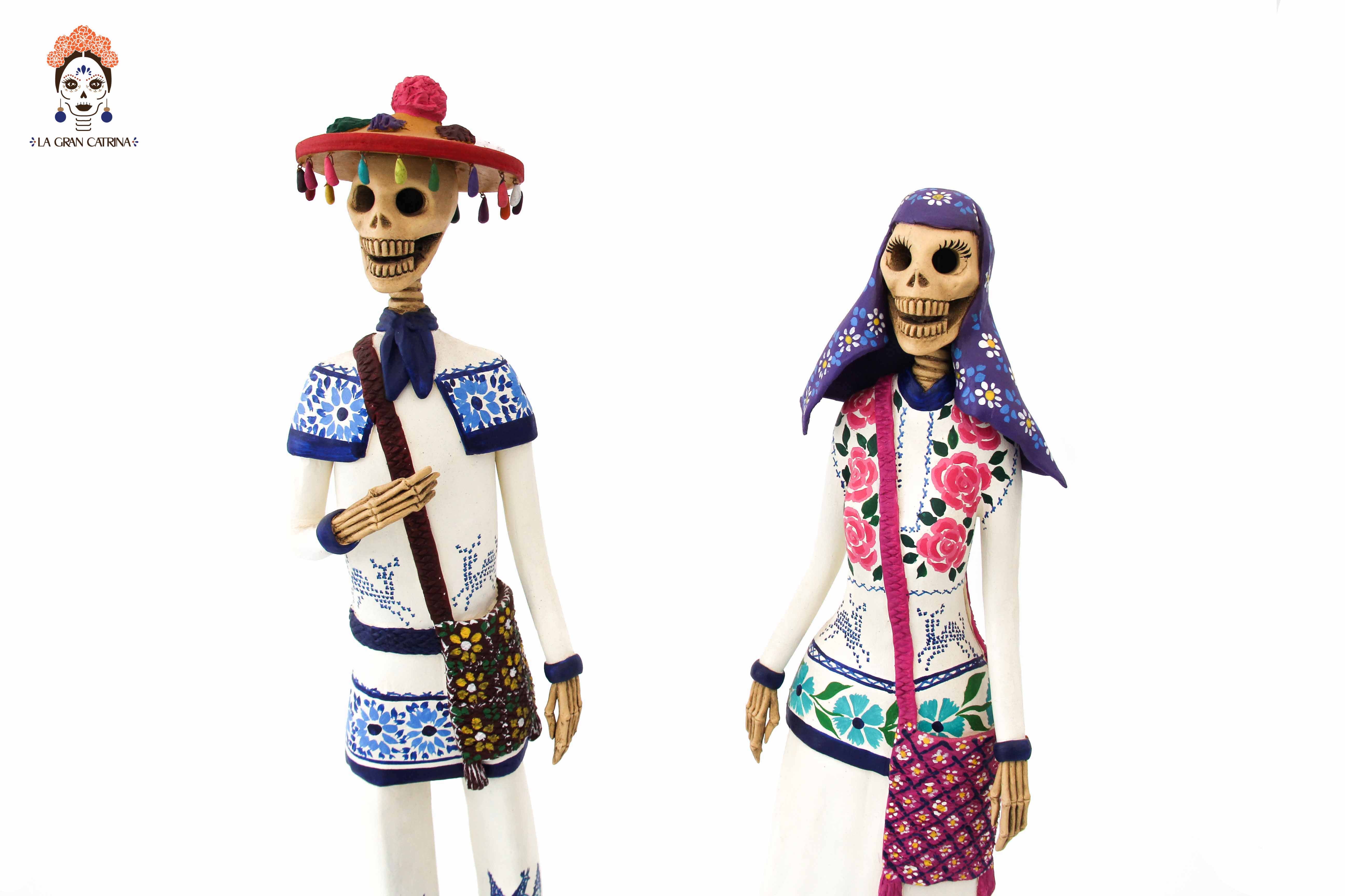 Pair of Catrines Huicholes - 20 in. - Made to Order Adan