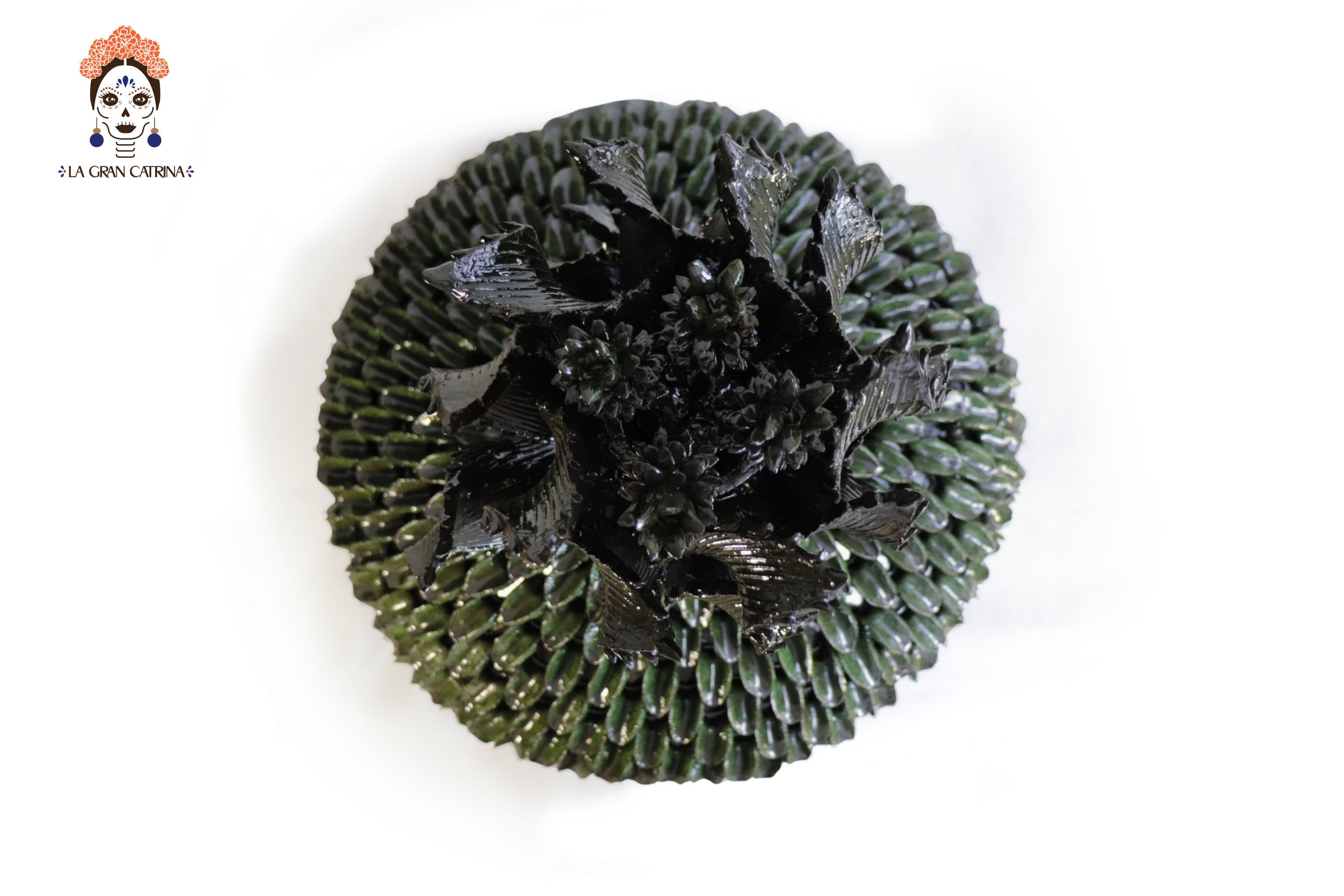 Michoacán Clay Pineapple - 28.3 in. - Green Wide Leaves Juan Gtz