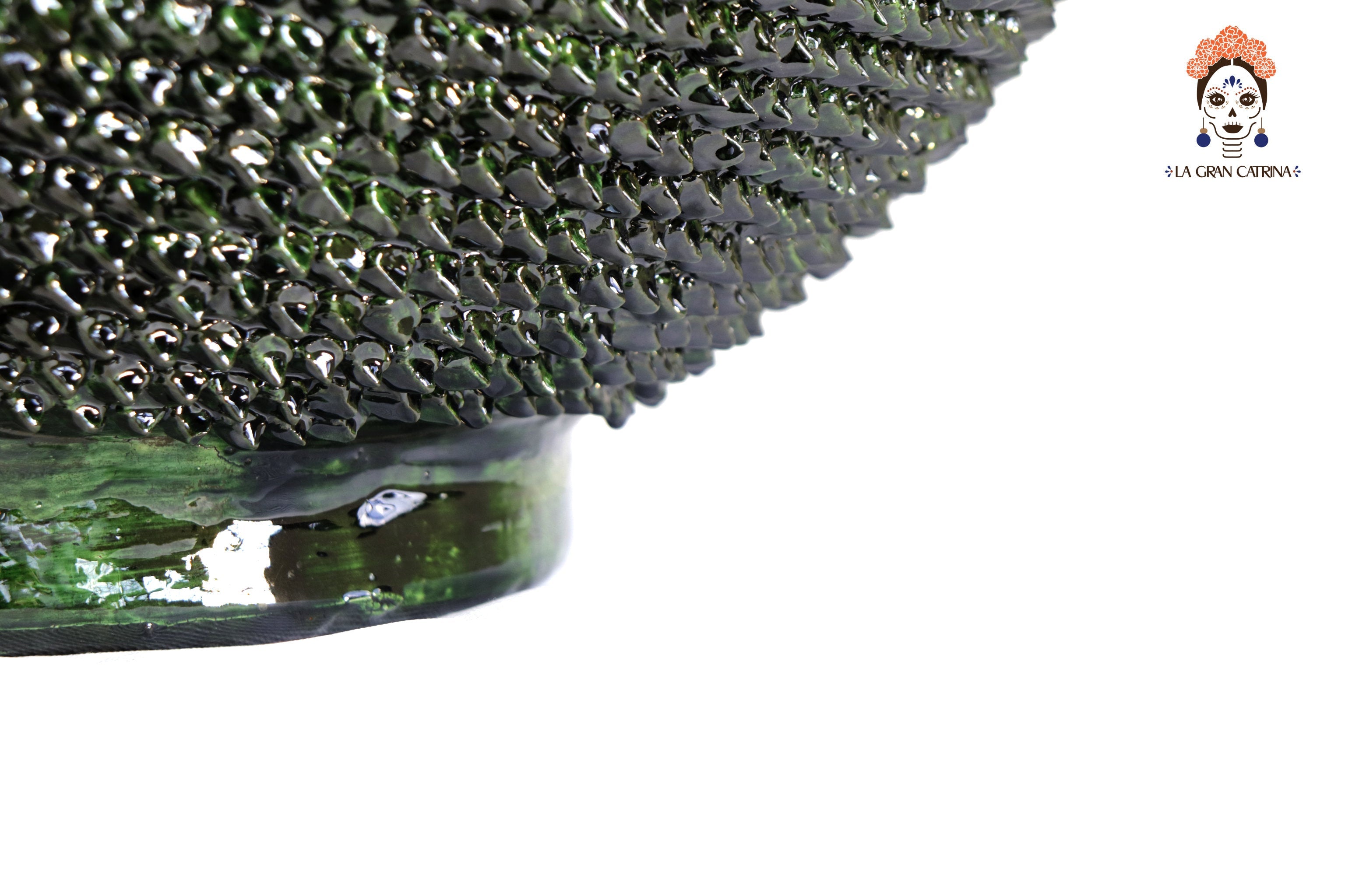 Michoacán Clay Pineapple - 30.7 in. - Green Spikes Juan Gtz