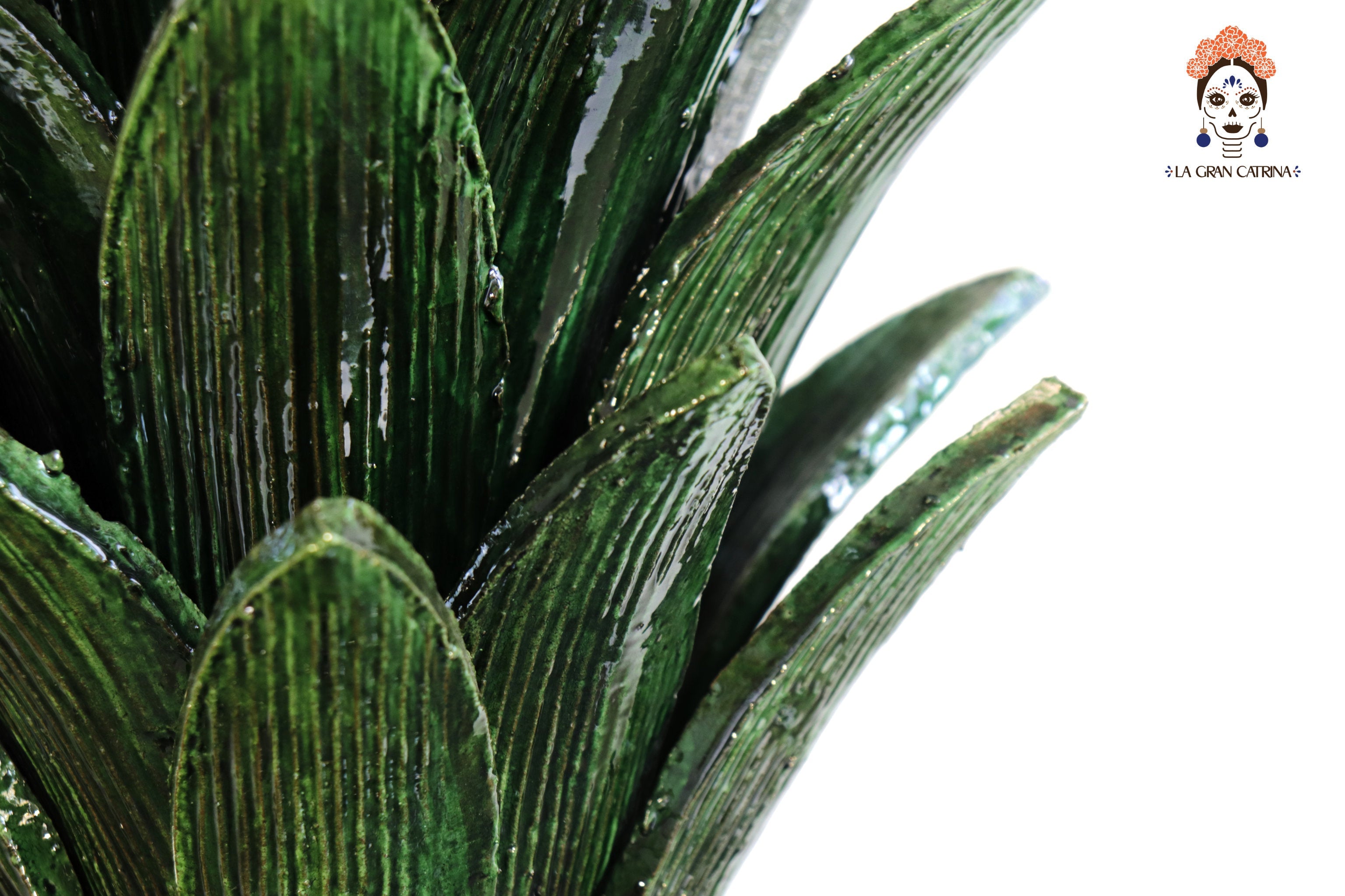 Michoacán Clay Pineapple - 30.7 in. - Green Spikes Juan Gtz