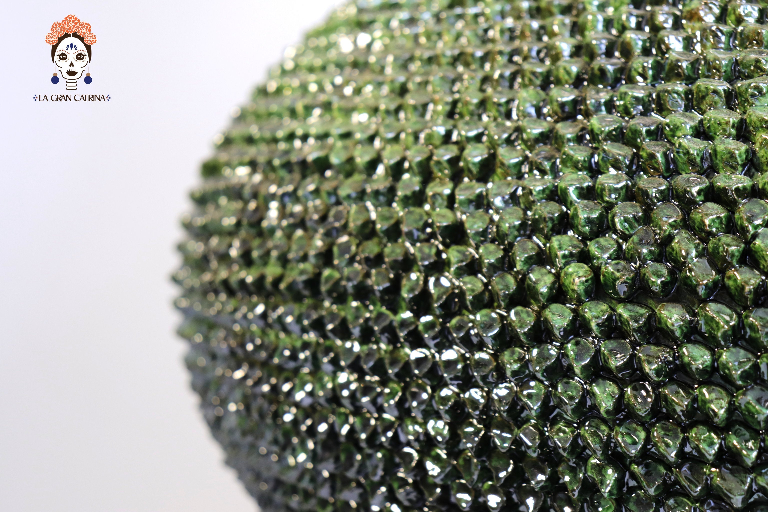 Michoacán Clay Pineapple - 30.7 in. - Green Spikes Juan Gtz