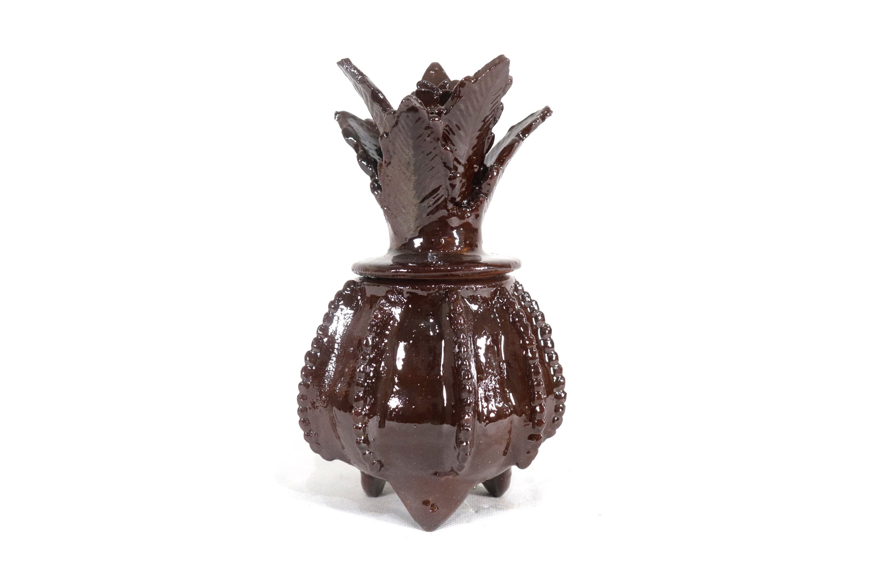 Michoacán Clay Pineapple - Small Brown barrel cactus - 7.7 in. Juan Gtz