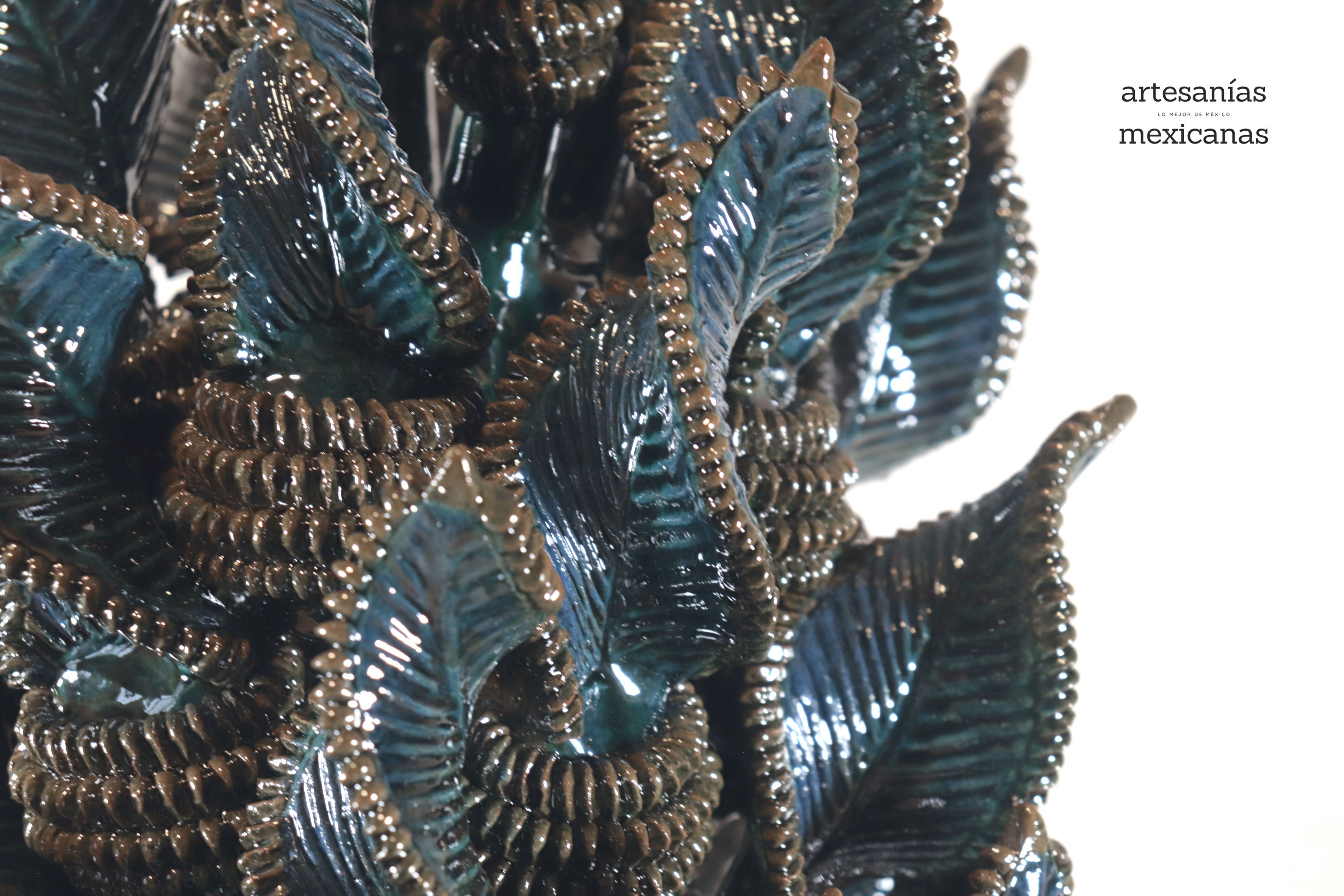 Michoacán Clay Pineapple - Alga Marina - Piece Contest - 36 in. Chema SJG