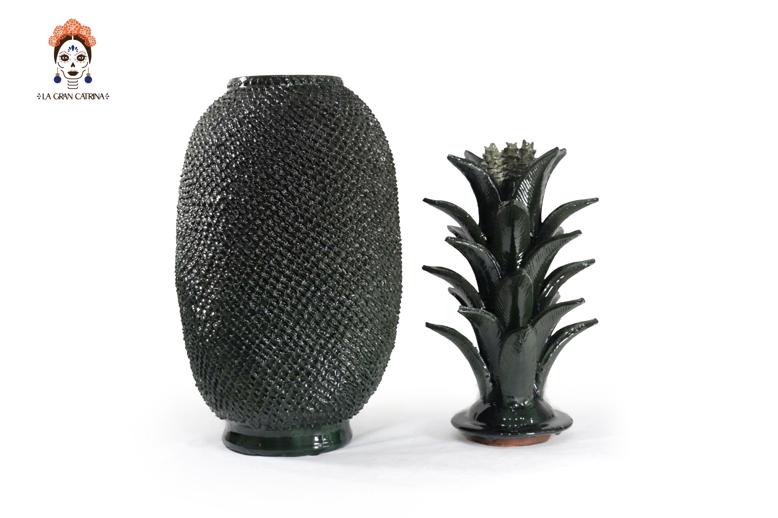 Green Pineapple with Spikes obscuro - 36 in. - Made to Order Juan Gtz