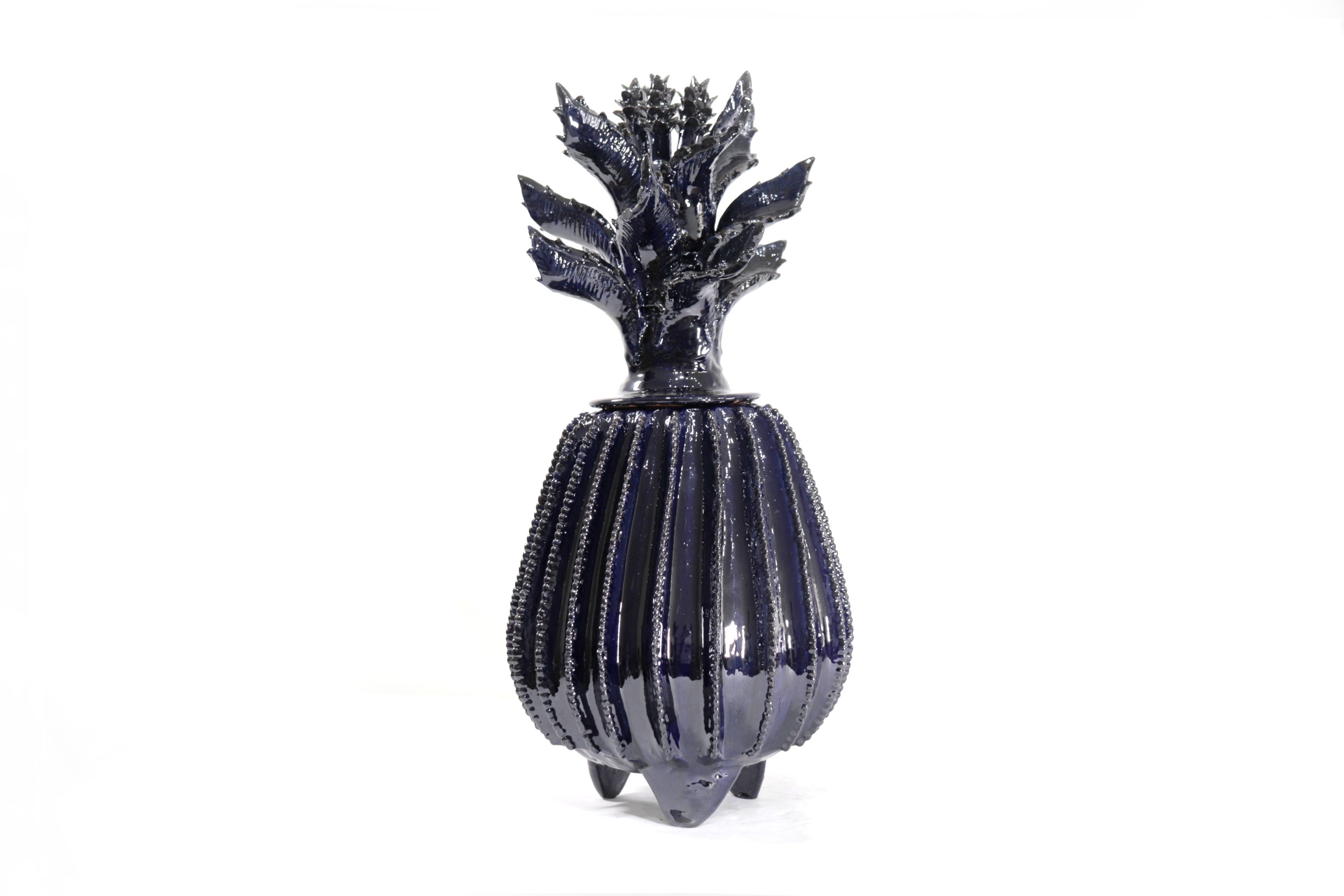 Blue Barrel Cactus Pineapple with Special Lid - 19.6 in. Juan Gtz