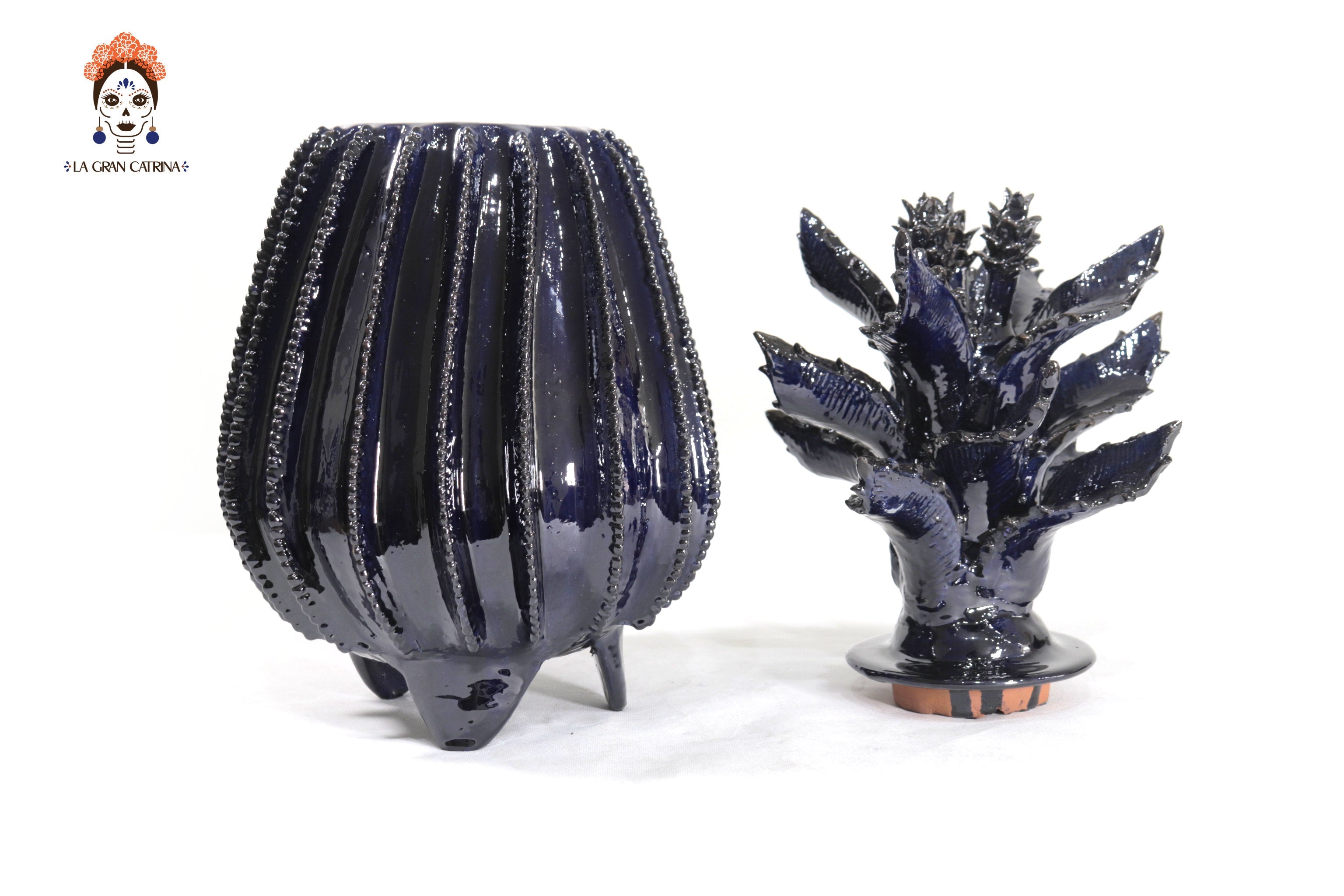 Blue Barrel Cactus Pineapple with Special Lid - 19.6 in. Juan Gtz