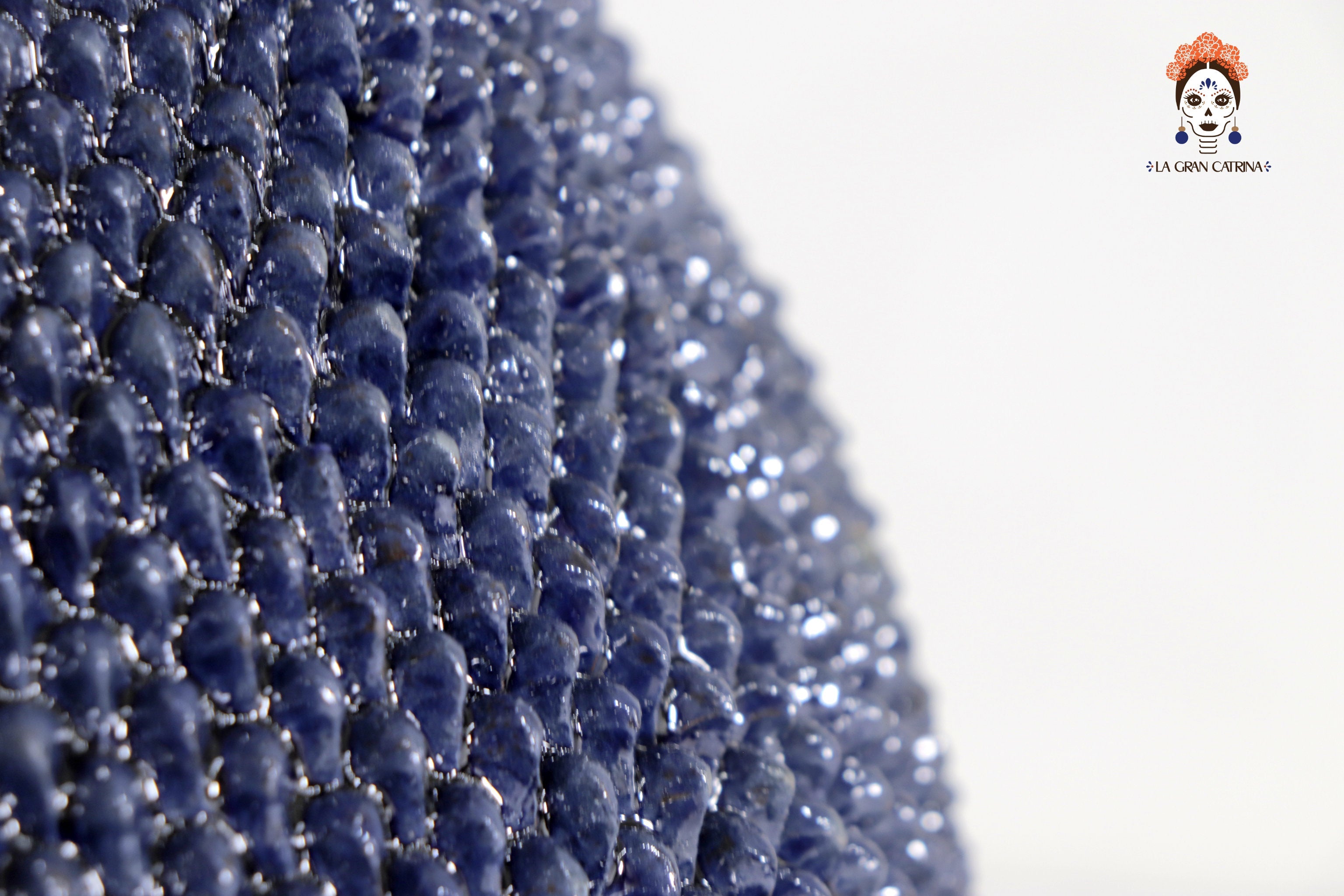 Michoacán Clay Pineapple - Spikes blue - 20 in. Juan Gtz
