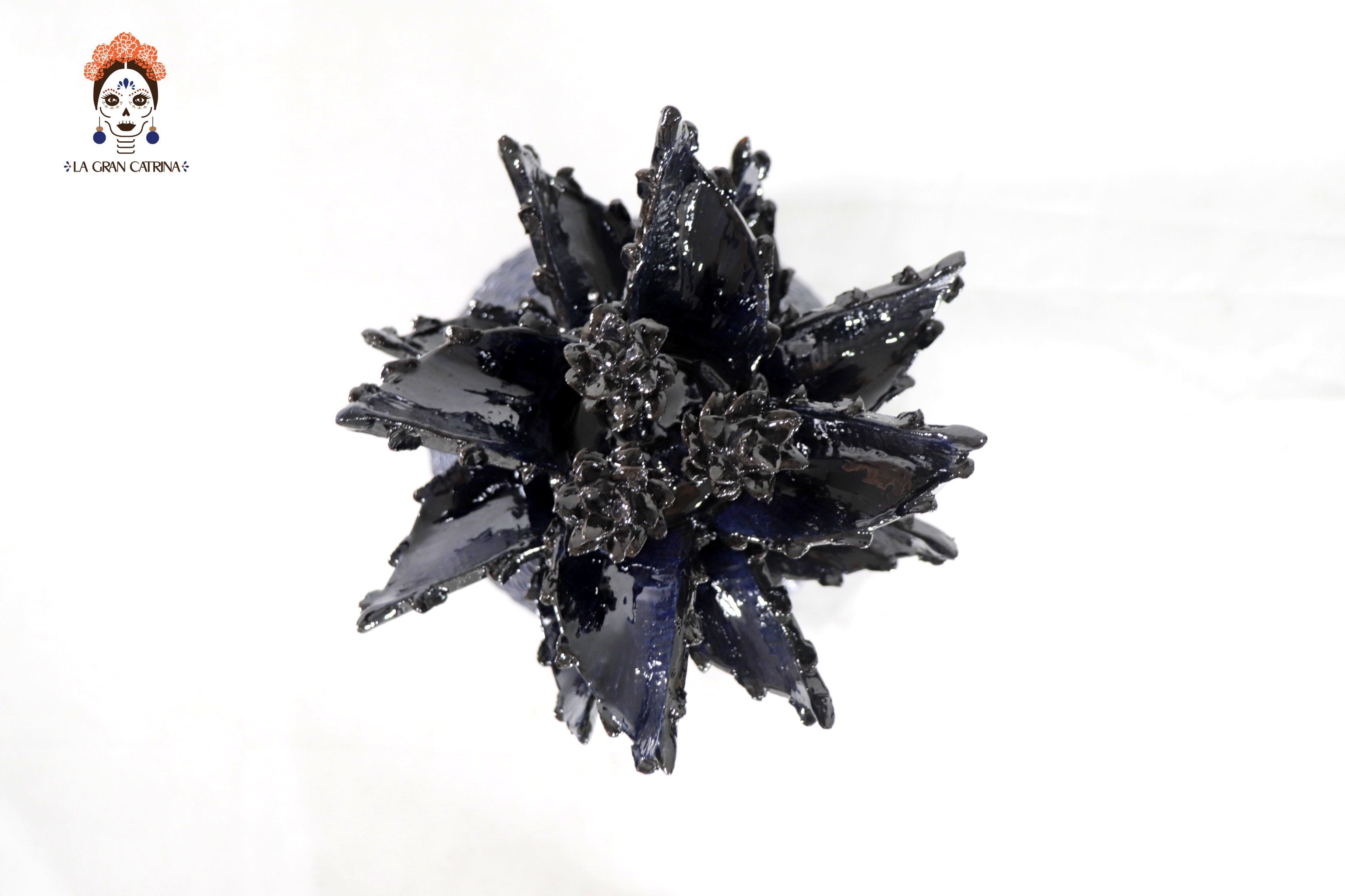 Blue Pineapple of tejido with Wavy Lid - 20 in. Juan Gtz