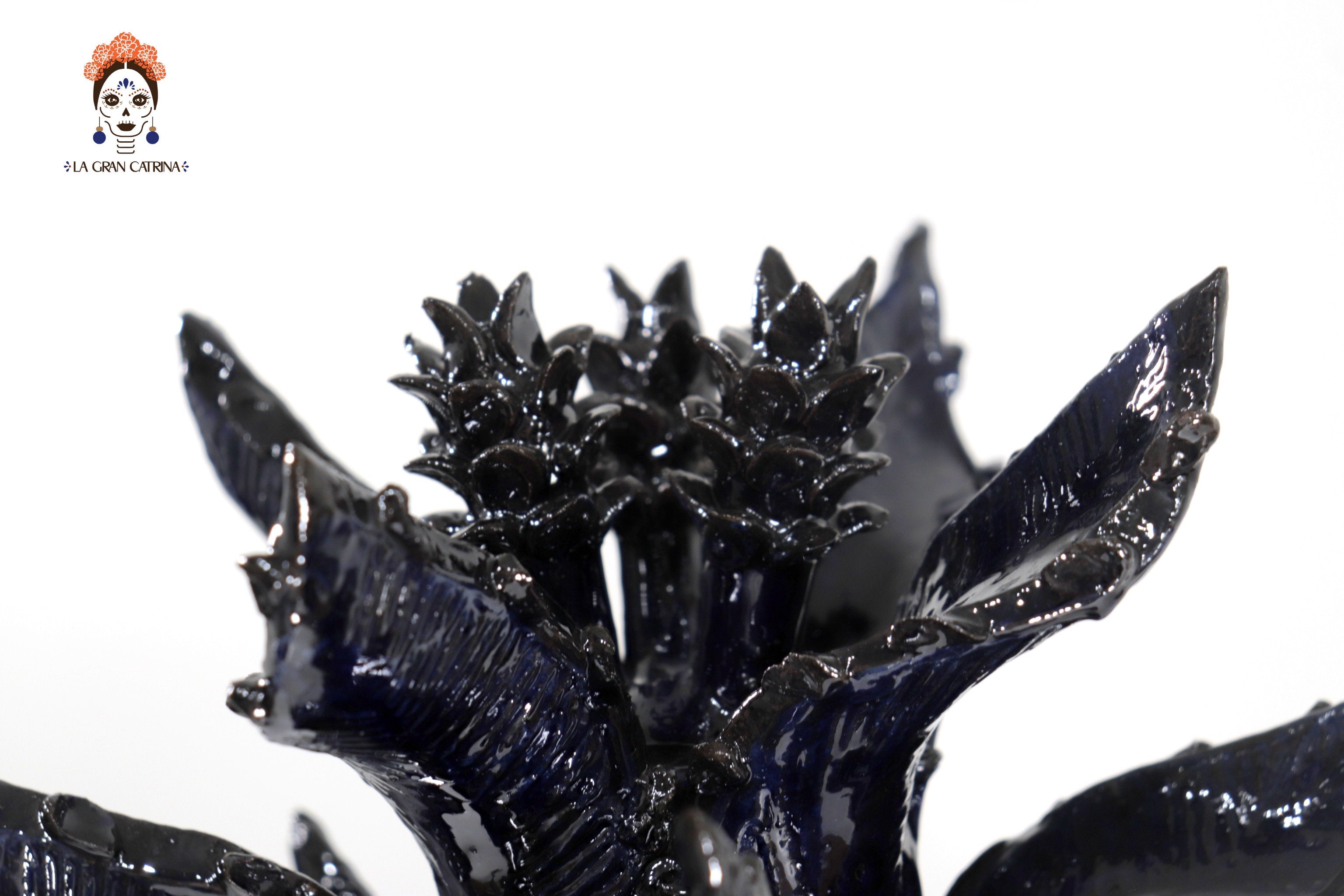 Blue Pineapple of tejido with Wavy Lid - 20 in. Juan Gtz