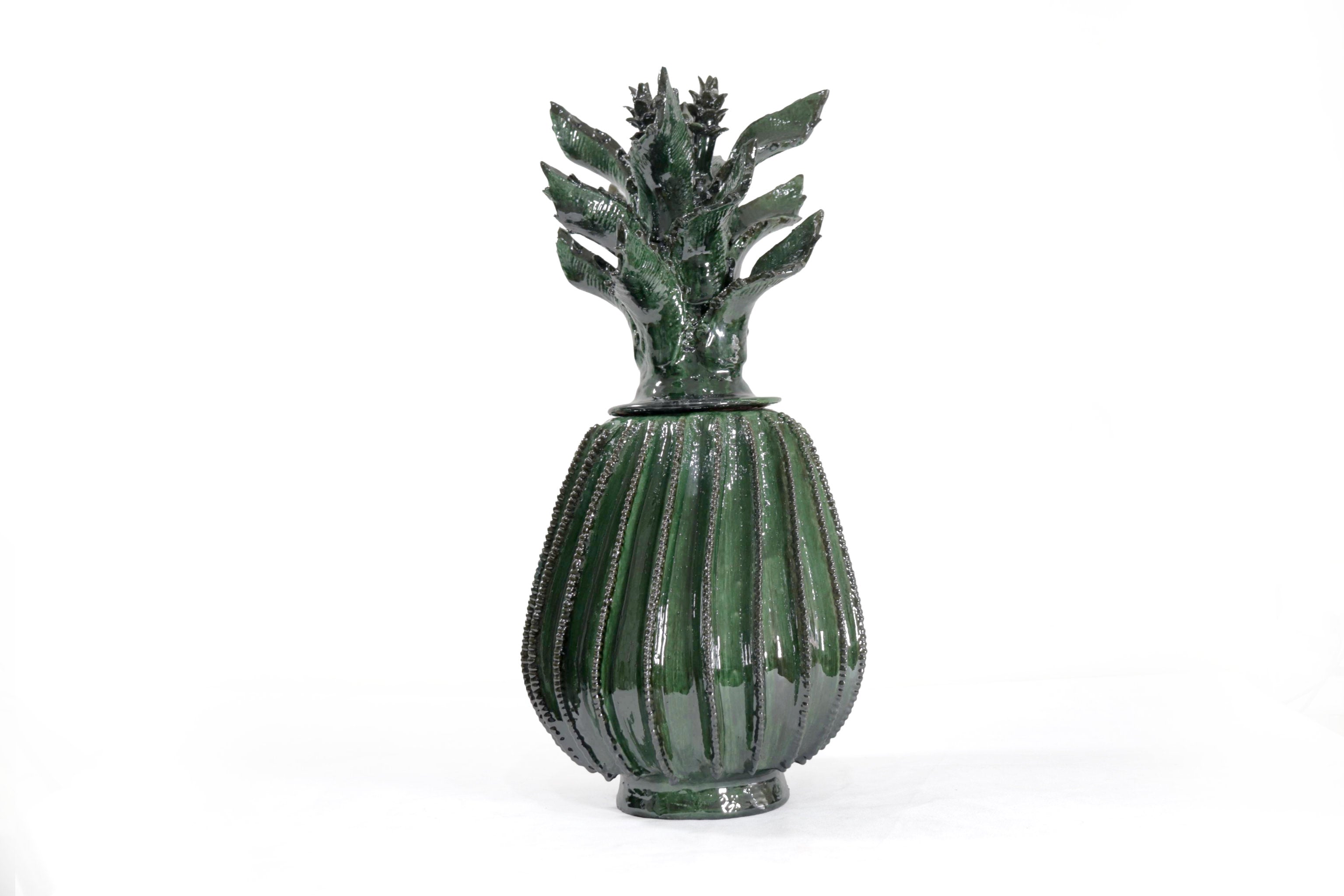 Green Barrel Cactus Pineapple with Special Lid - 19.6 in. - Made to Order Juan Gtz