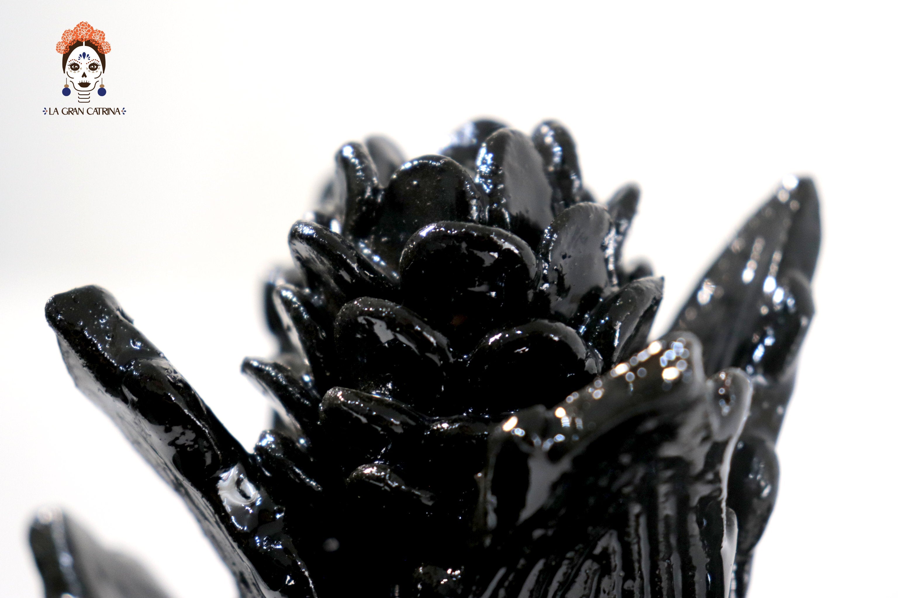 Michoacán Clay Pineapple - Spikes Black - 11 in. Juan Gtz