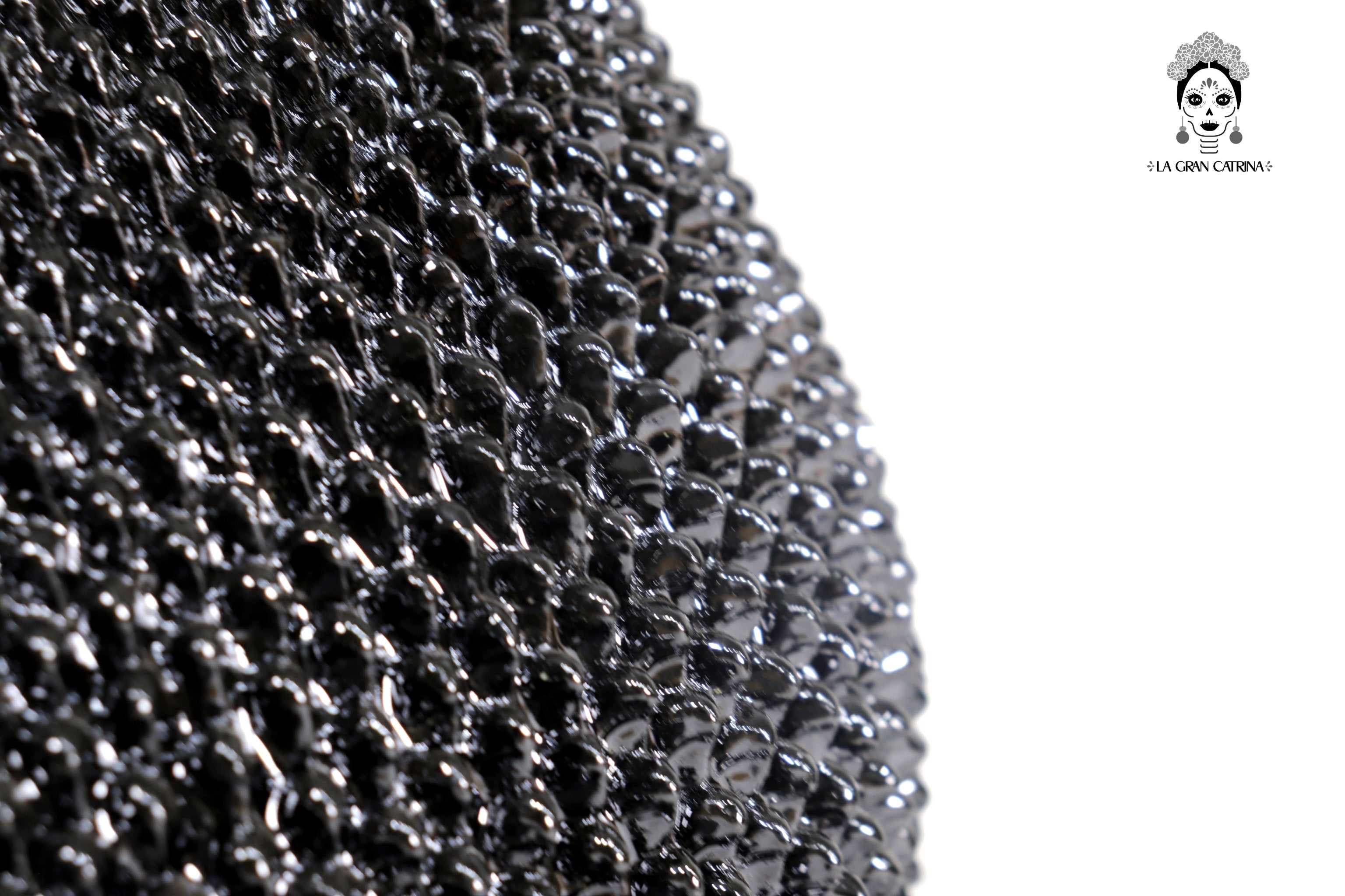 Michoacán Clay Pineapple - Black with Spikes - 20 in. - in. Production Juan Gtz