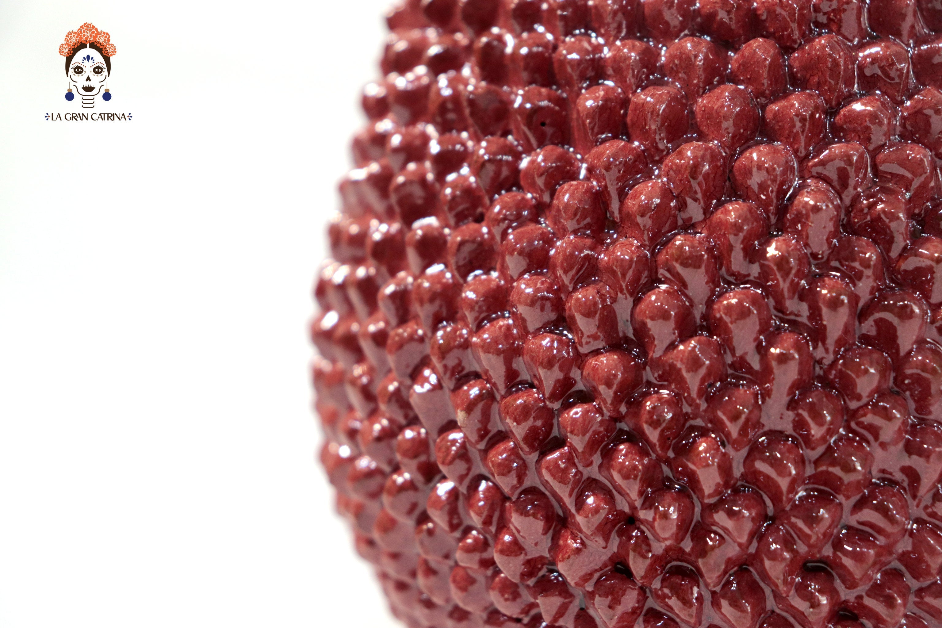 Michoacán Clay Pineapple - Spikes red - 11 in. Juan Gtz