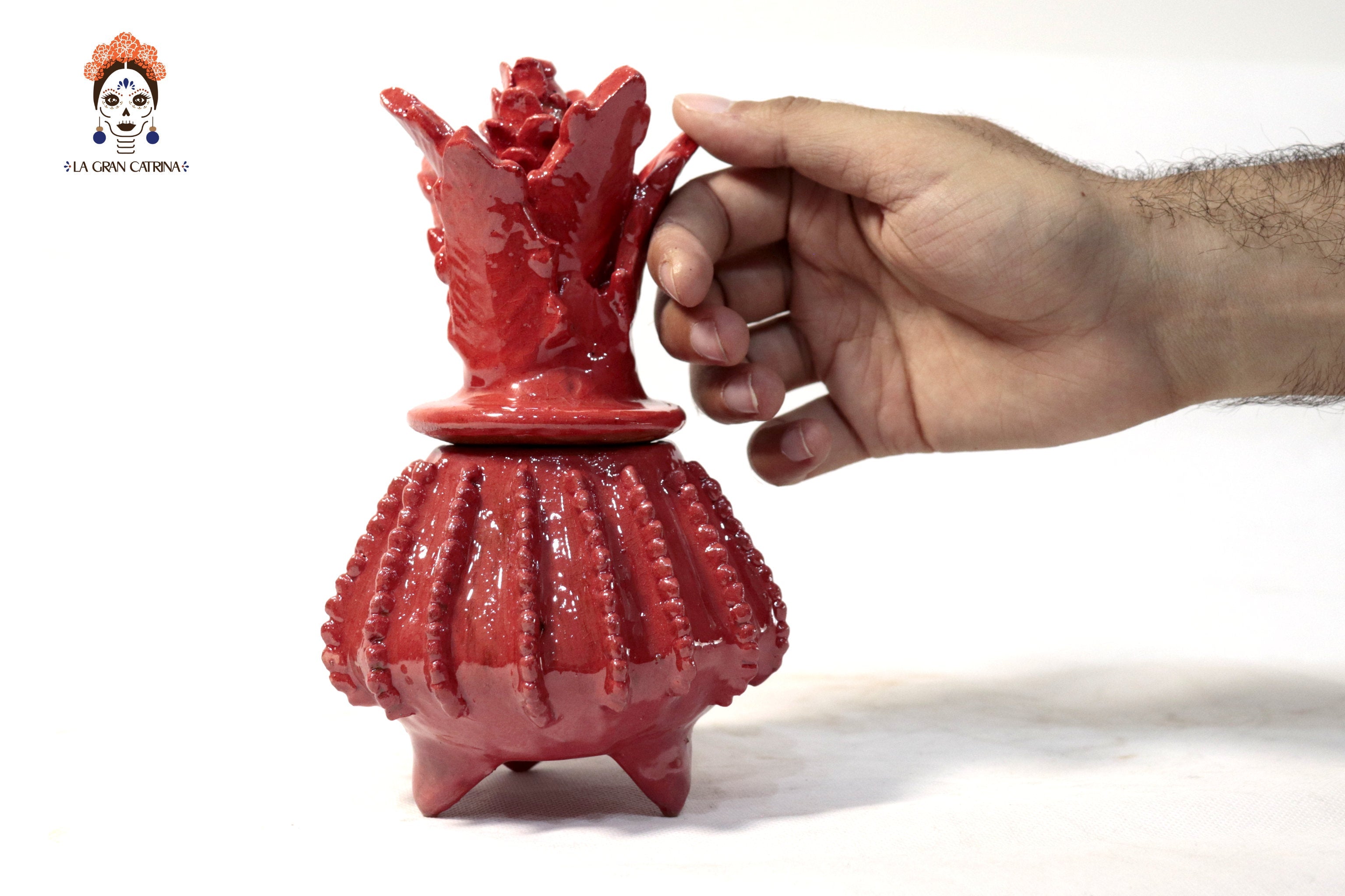 Red Barrel Cactus Pineapple Glazed Clay - 7.7 in. Juan Gtz
