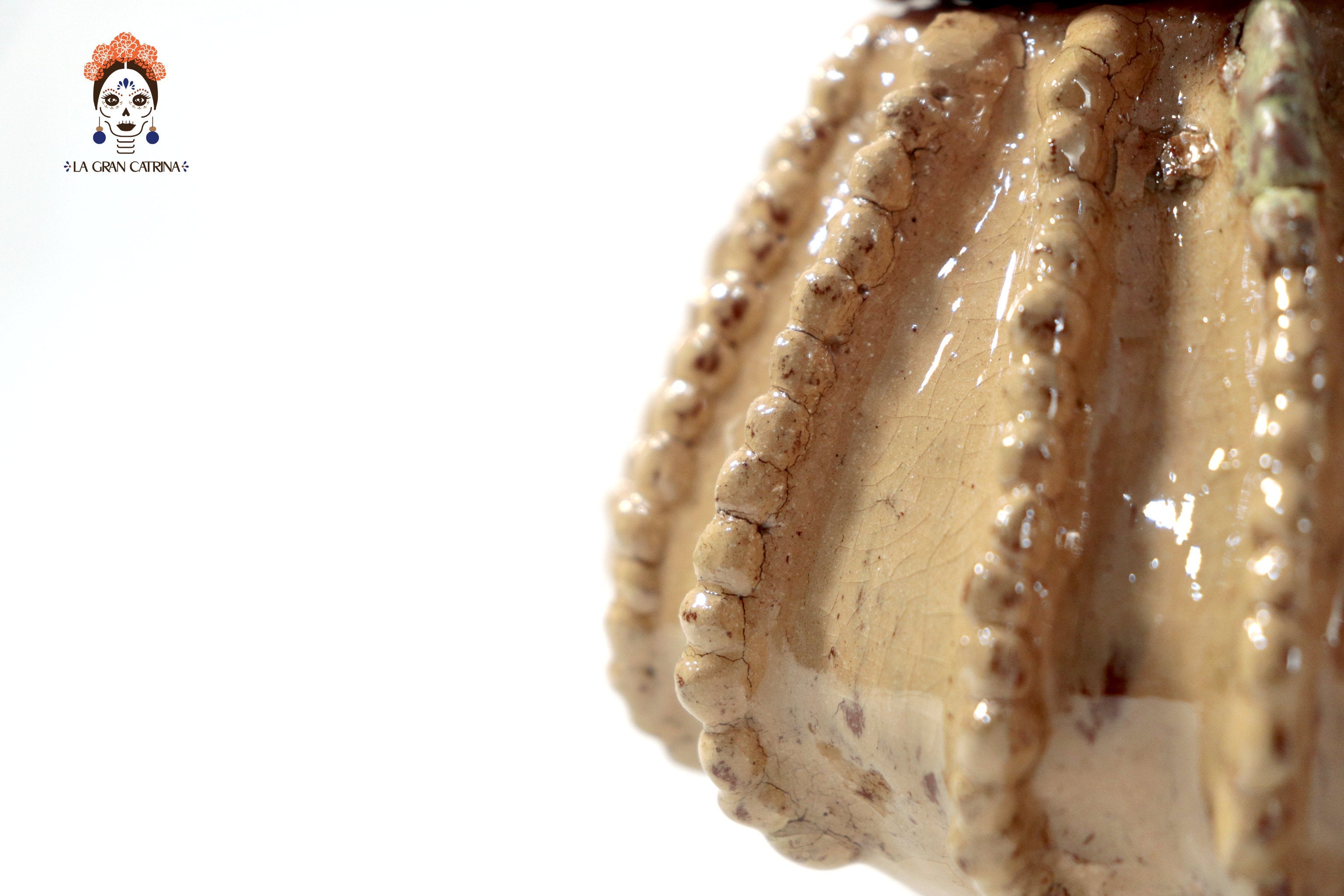 Pineapple Beige Barrel Cactus Glazed Clay - 7.7 in. - Made to Order 20 Pcs+ Juan Gtz