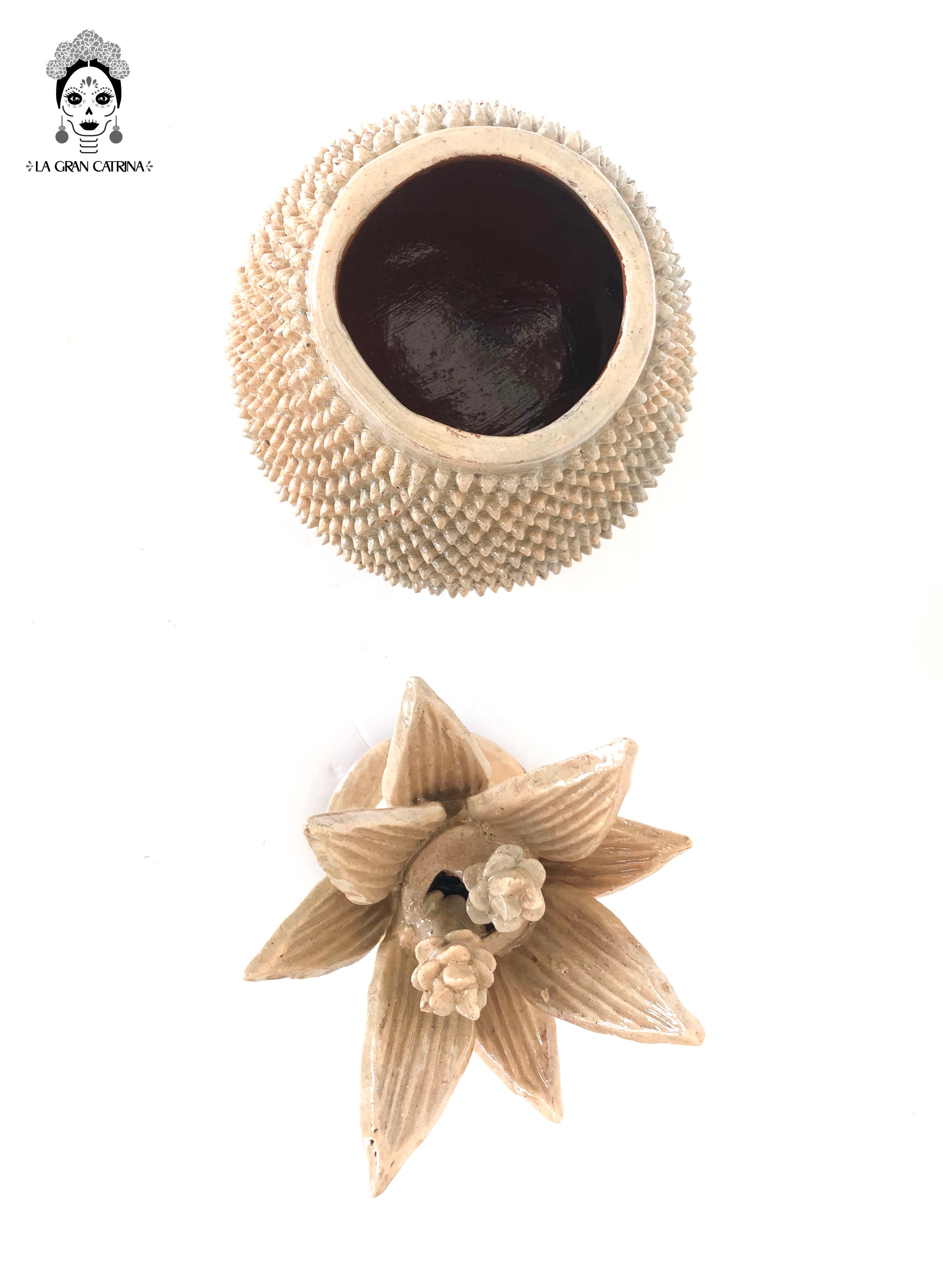 Michoacán Clay Pineapple - Yellow Spikes - 14 in. - Made to Order Juan Gtz