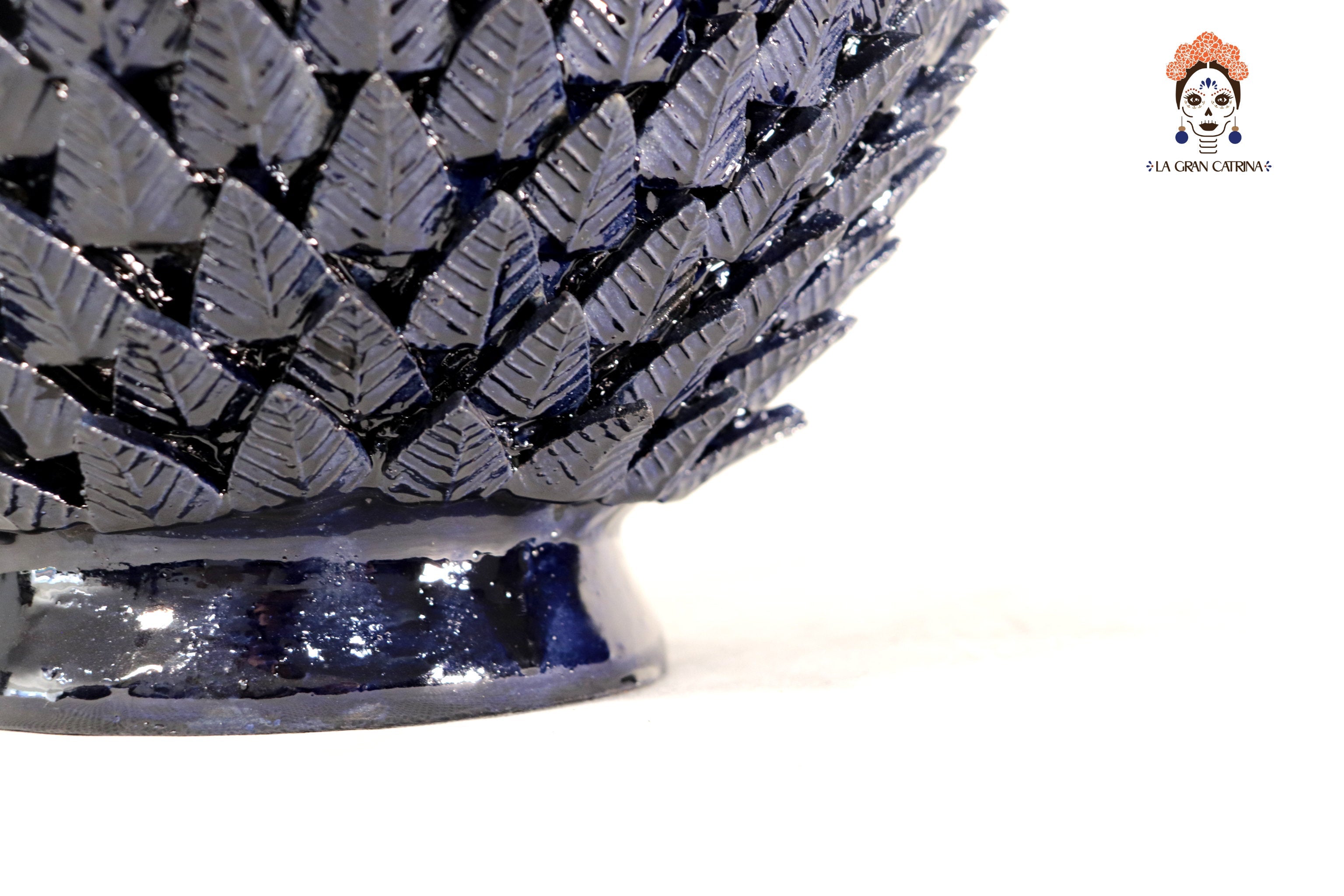 Michoacán Clay Pineapple with Leaves - 27.5 in. - Blue Juan Gtz