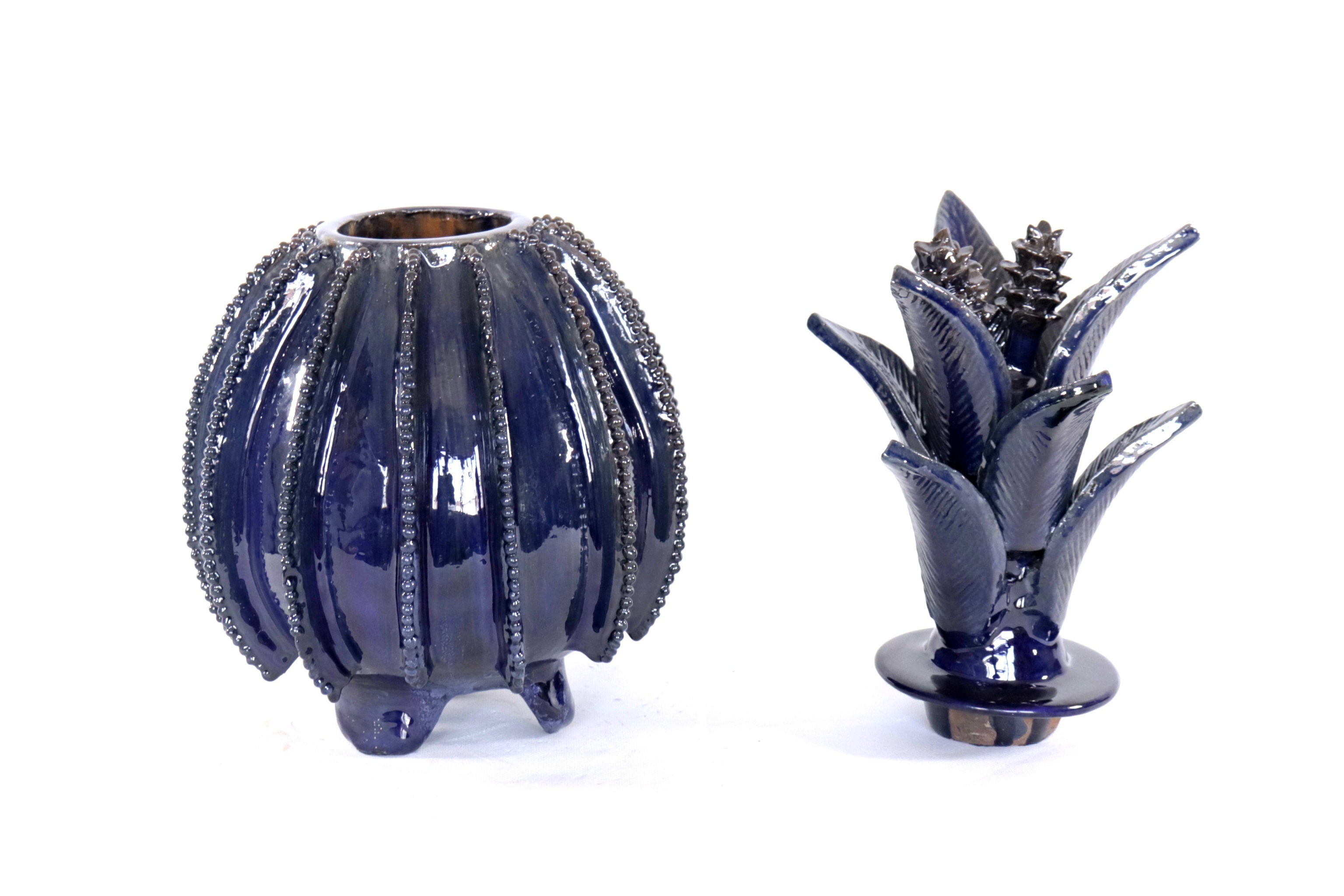 Michoacán Clay Pineapple - Blue Barrel Cactus - 16 in. - Made to Order Juan Gtz