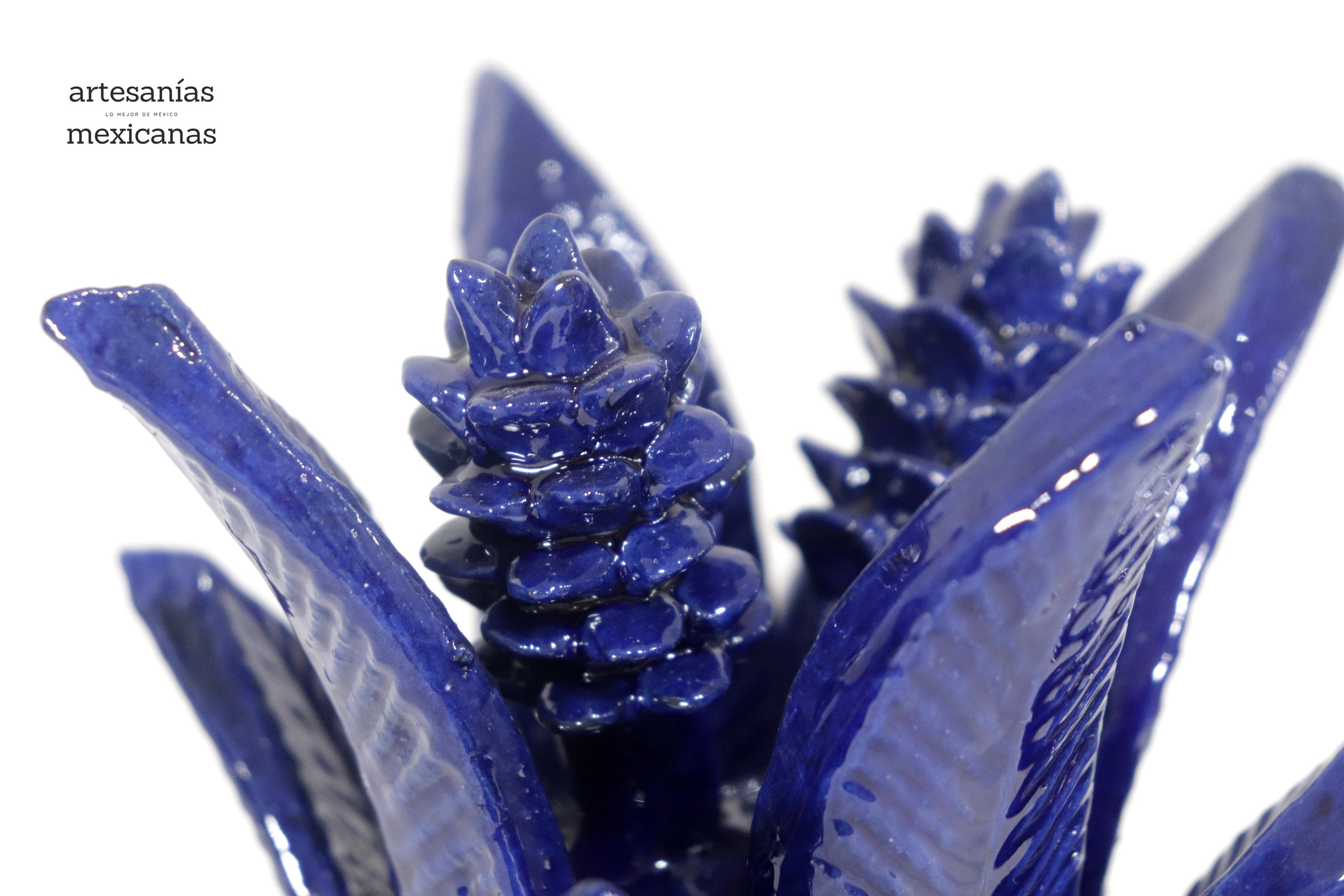 Michoacán Clay Pineapple - Spikes Blue - 11 in. Chema SJG