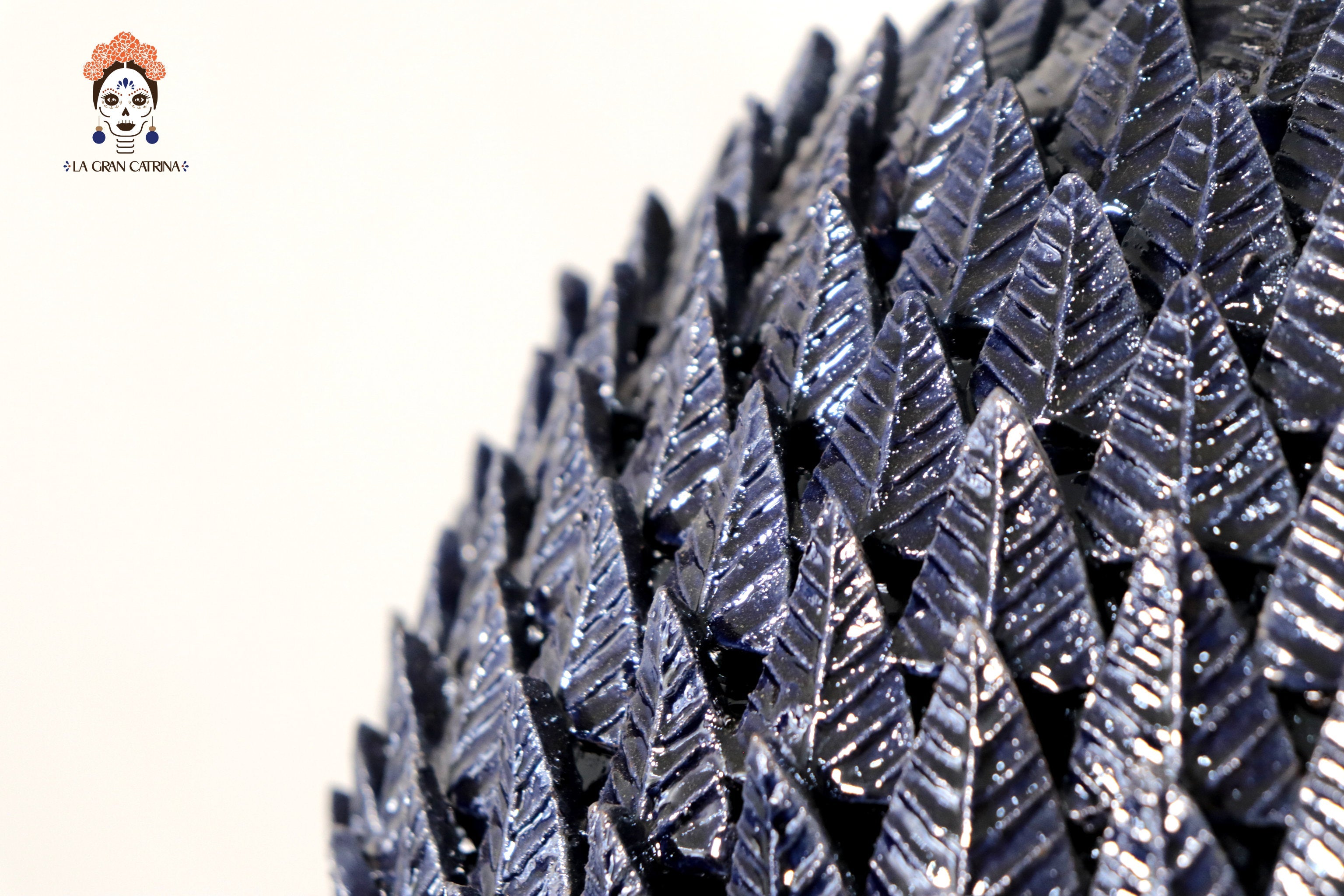 Michoacán Clay Pineapple with Leaves - 27.5 in. - Blue Juan Gtz