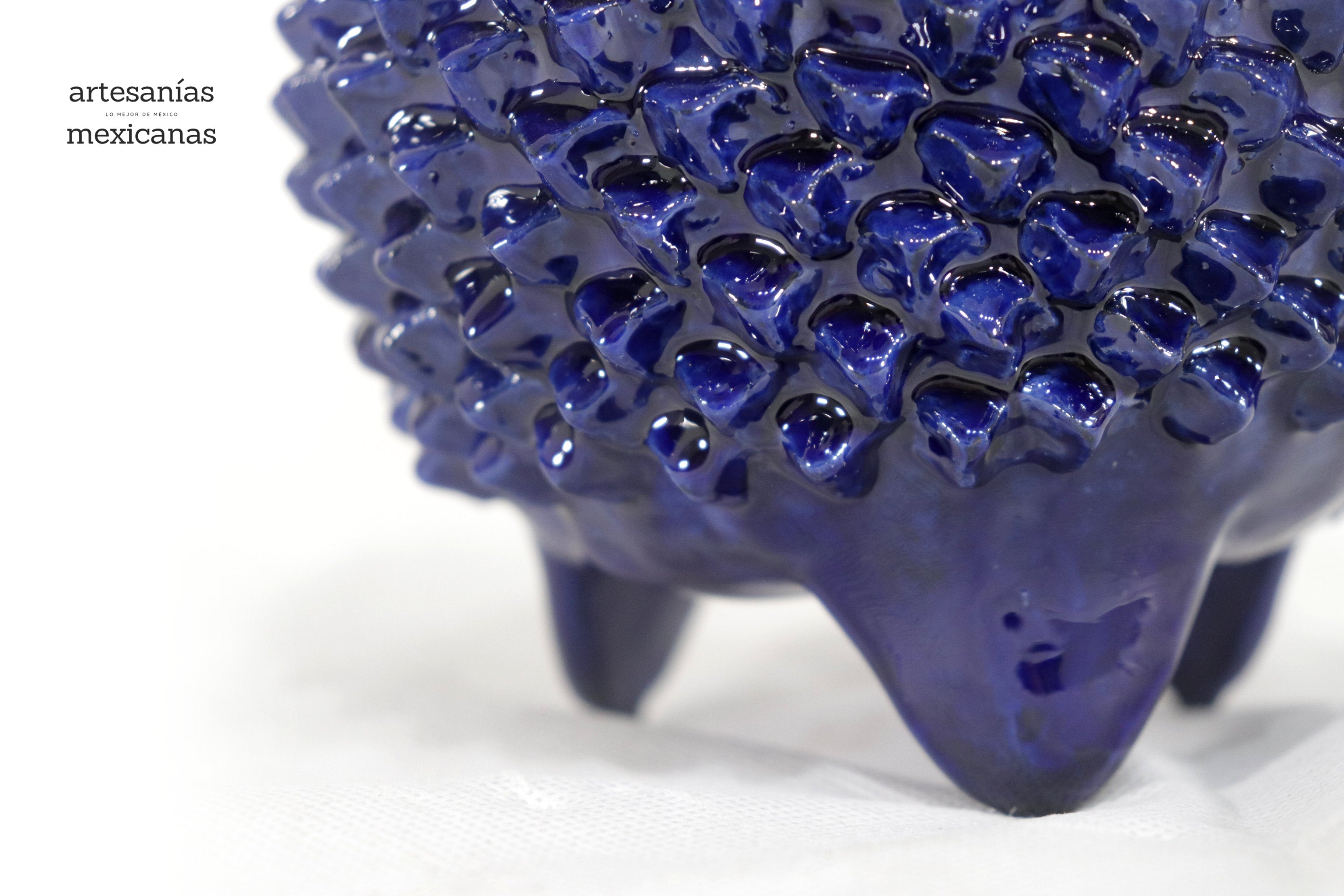 Michoacán Clay Pineapple - Spikes Blue - 11 in. Chema SJG
