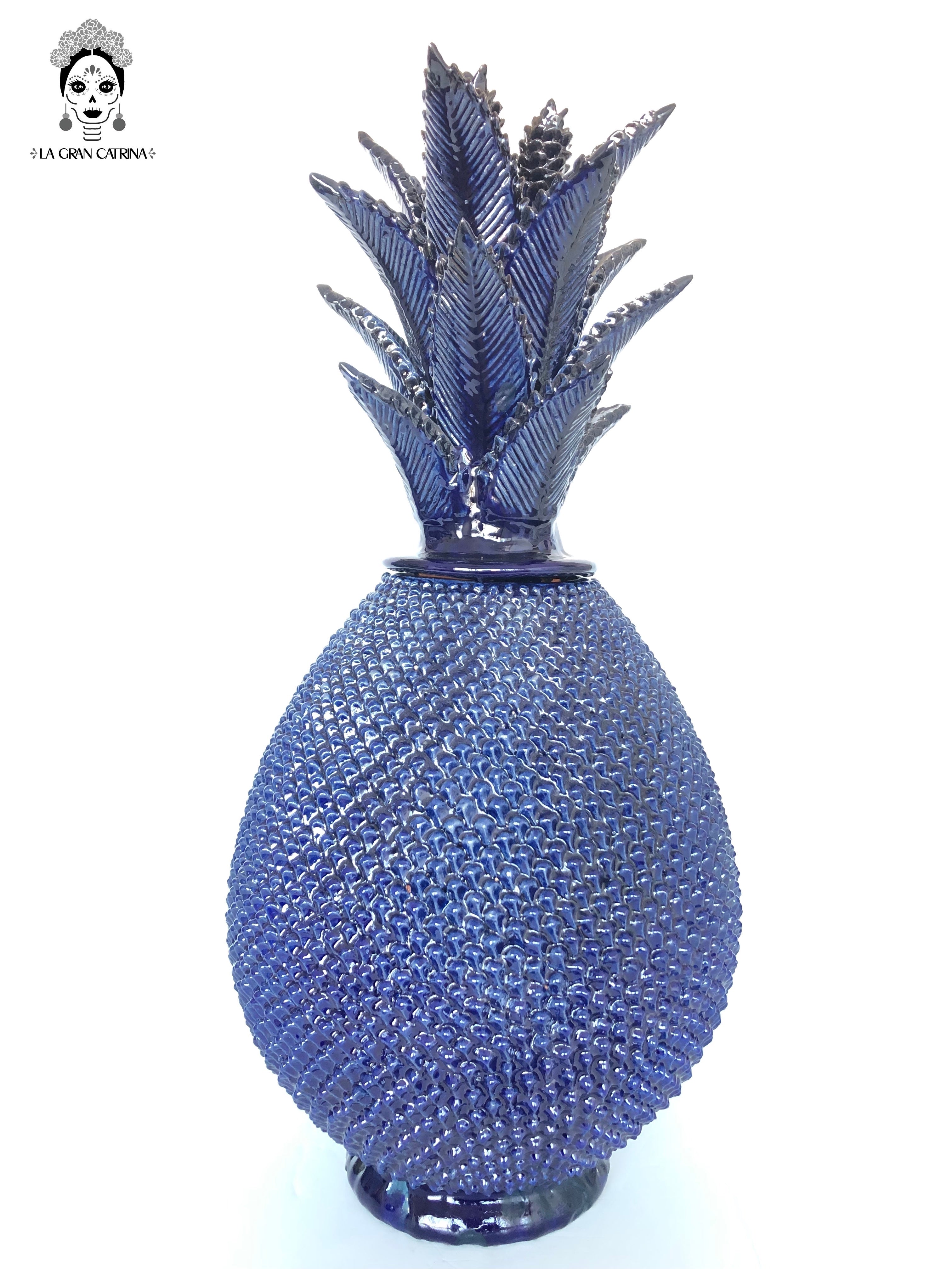 Michoacán Clay Pineapple - 26 in. - Dotted blue Juan Gtz