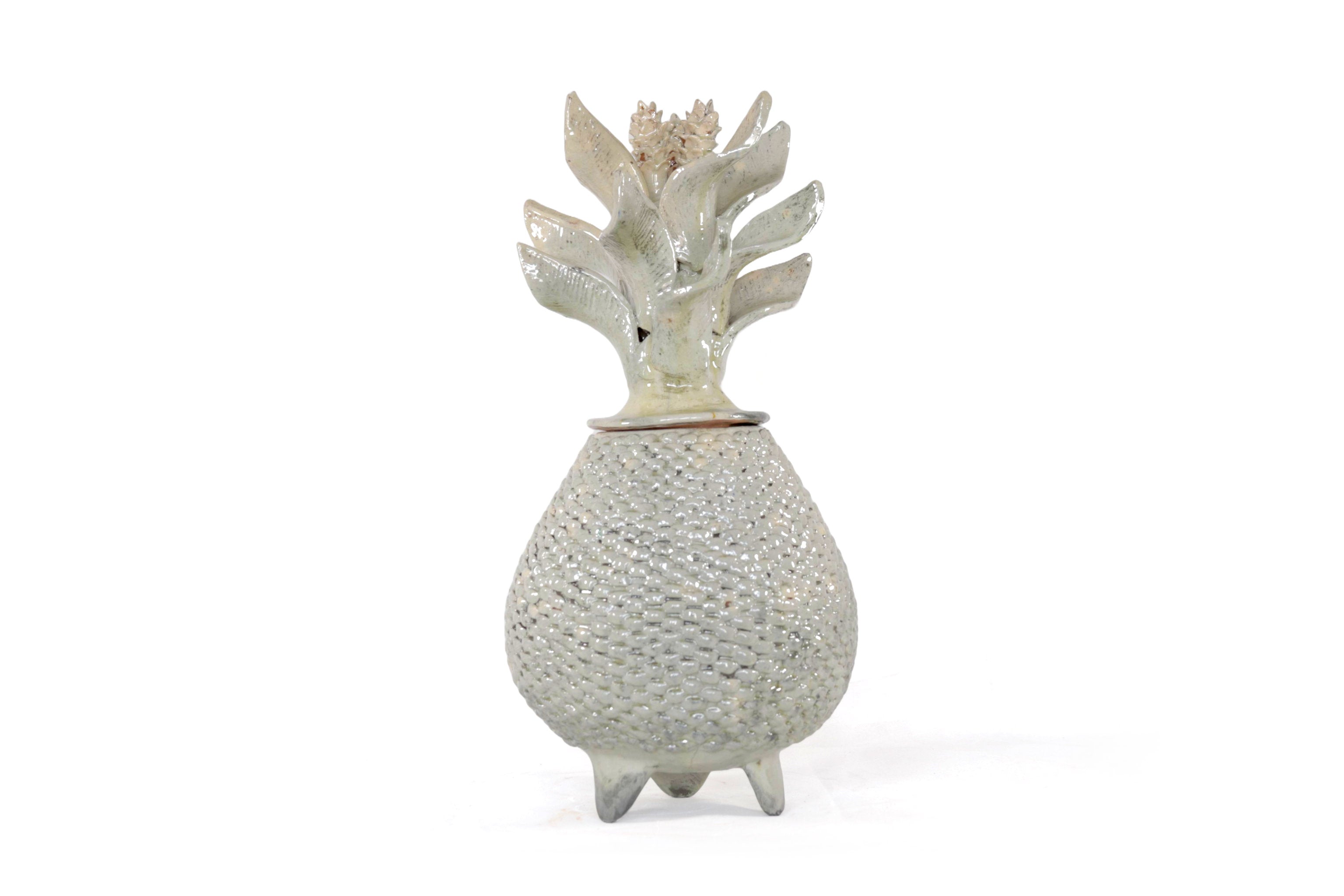 Beige Pineapple of tejido with Wavy Lid - 20 in. - Made to Order Juan Gtz