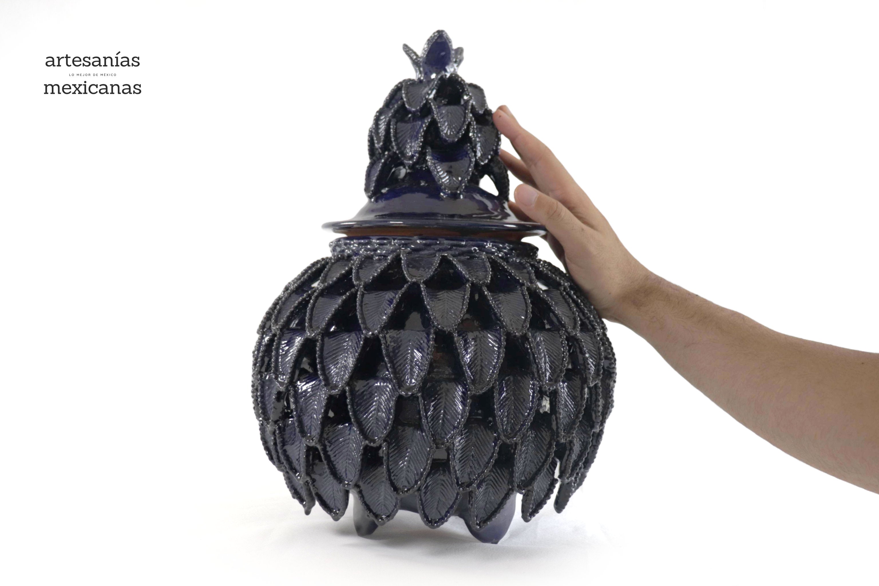 Michoacán Clay Pineapple - Blue - 16 in. Viejitos SJG