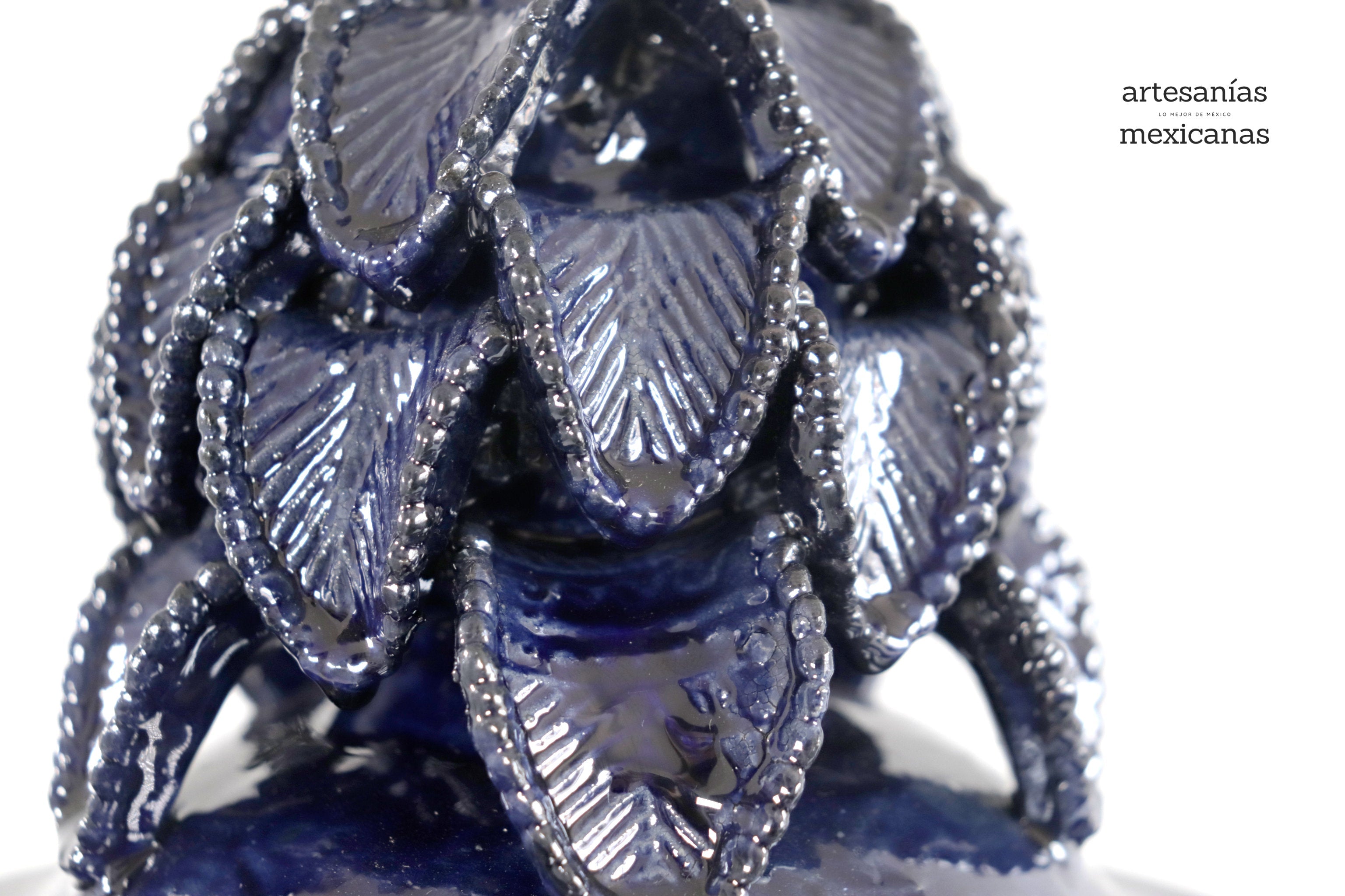 Michoacán Clay Pineapple - Blue - 16 in. Viejitos SJG