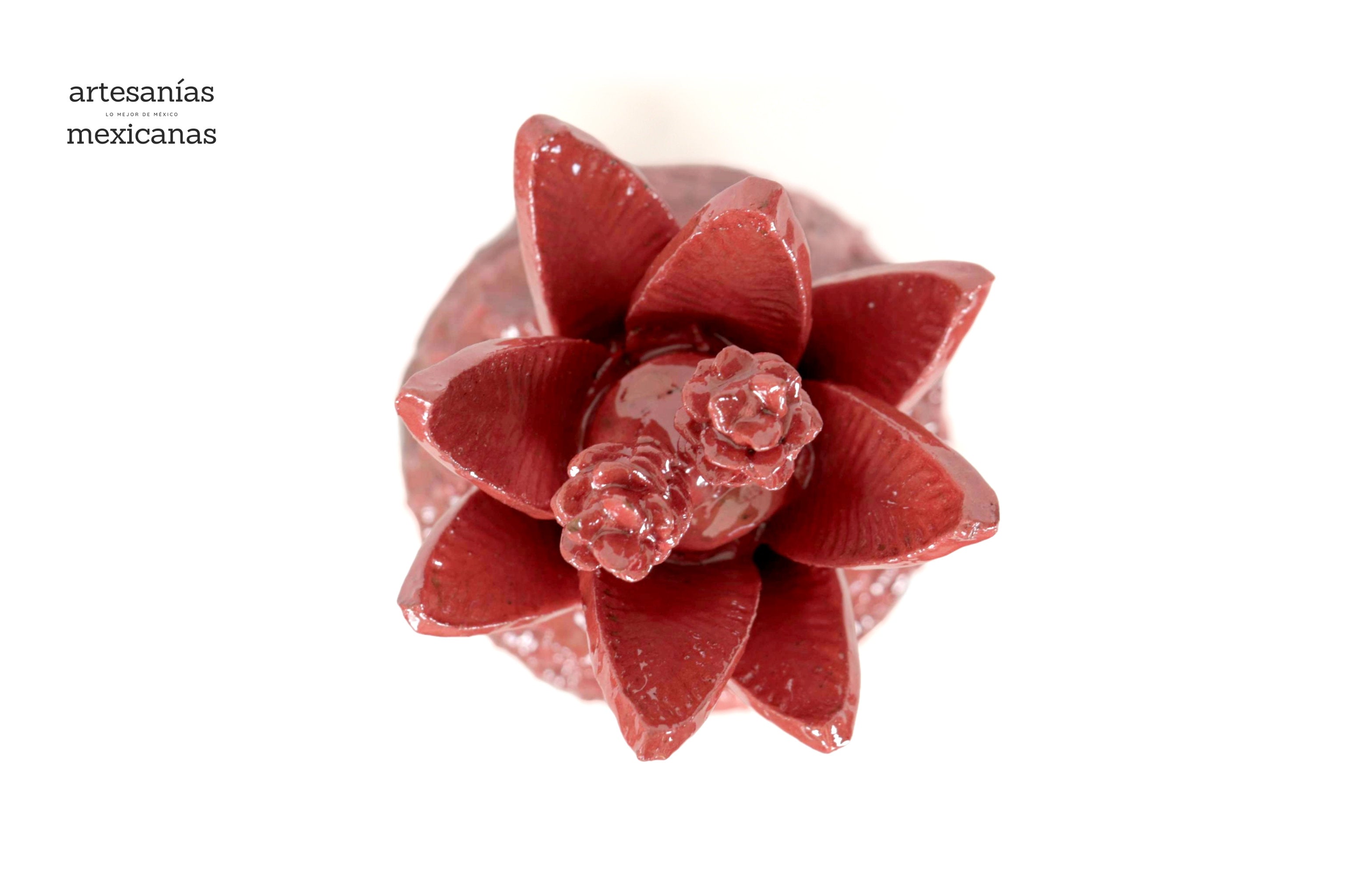 Pineapple with Petals roja Glazed Clay - 11.4 in. Juan Gtz