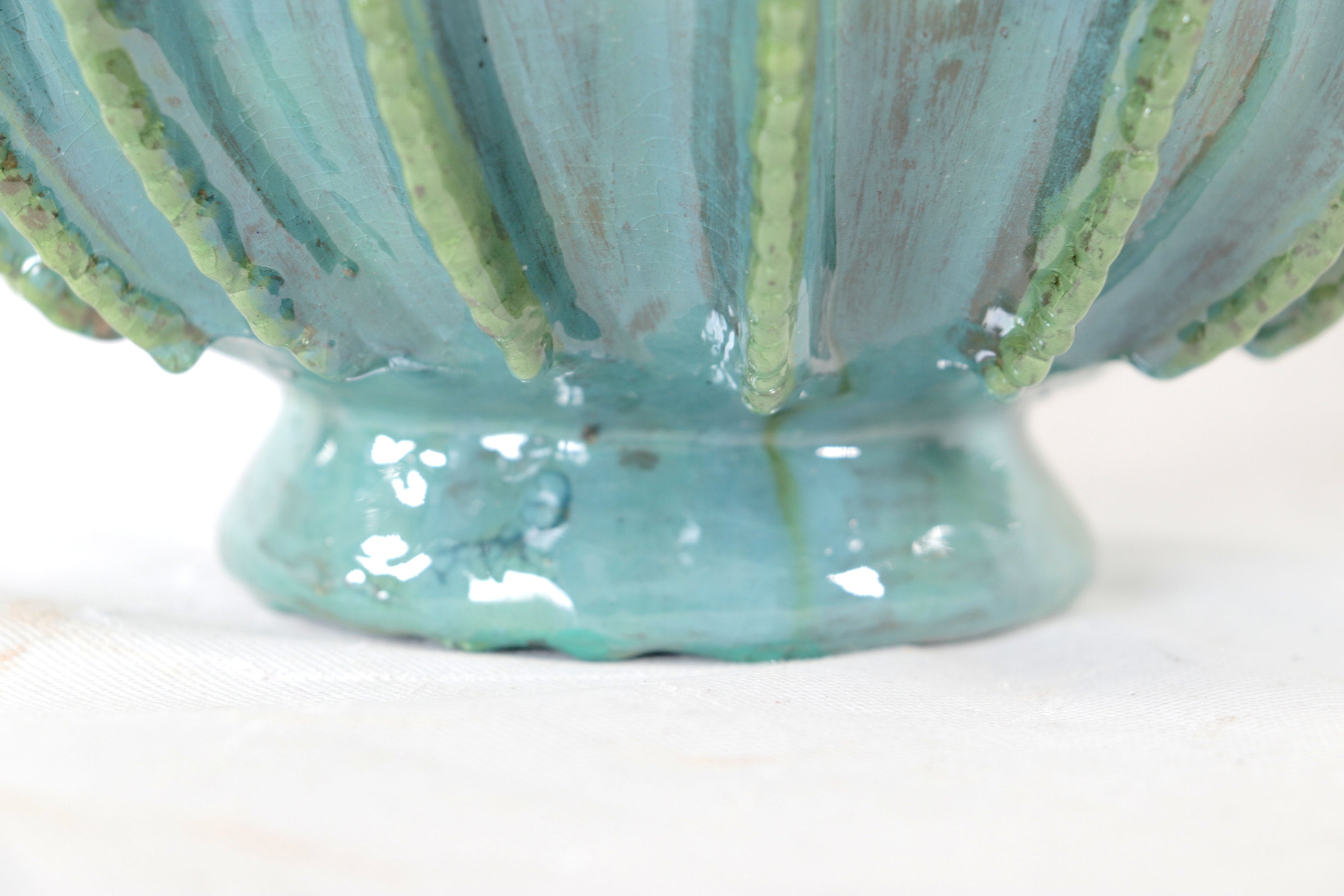 Barrel Cactus Pineapple turquoise with Olive - 18.8 in. - Made to Order Juan Gtz