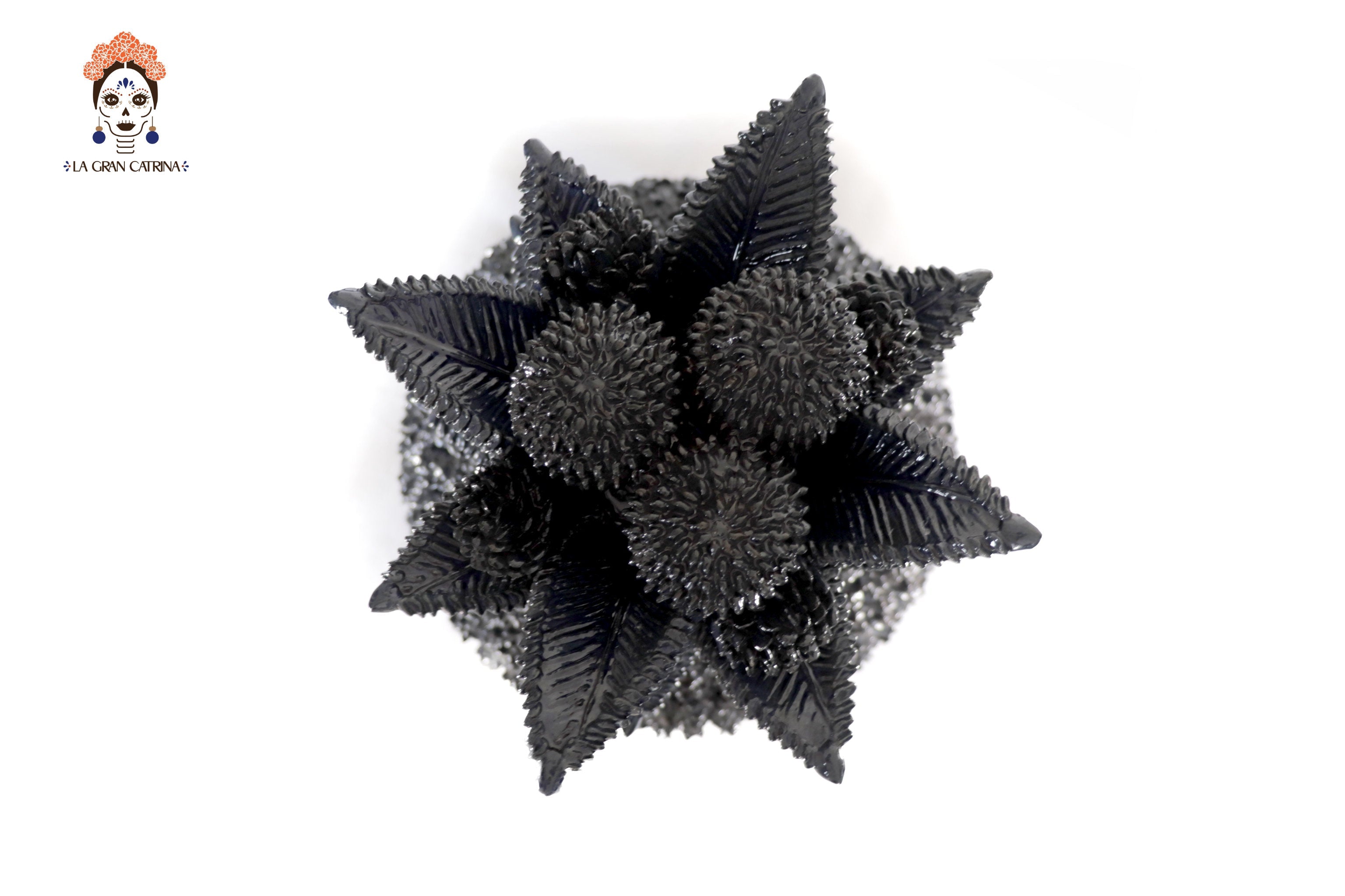 Michoacán Clay Pineapple - Blue Contest with Small Flowers - 27.1 in. Celia SJG