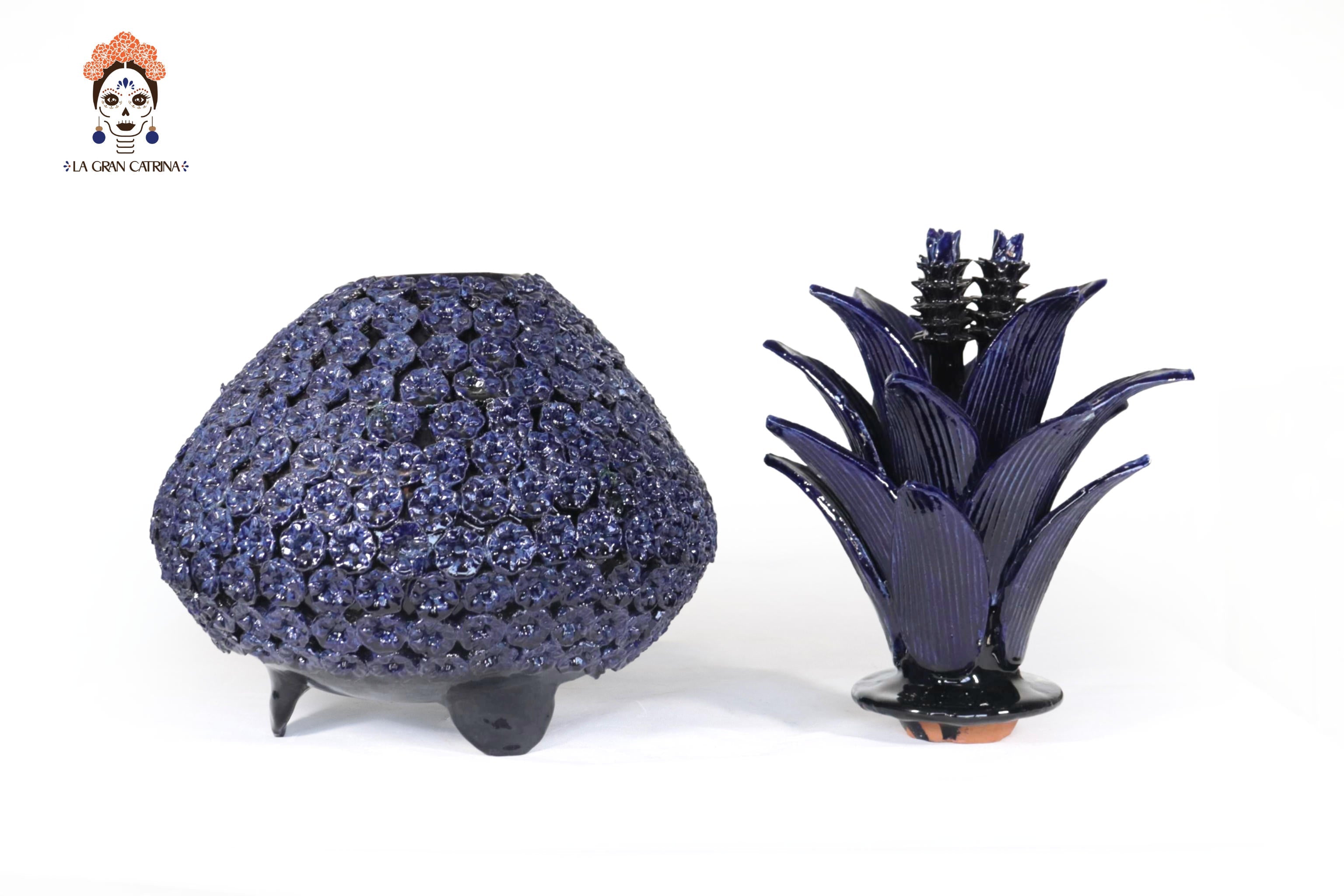 Pineapple of Disco - Flowers Blue - 19.6 in. Chema SJG