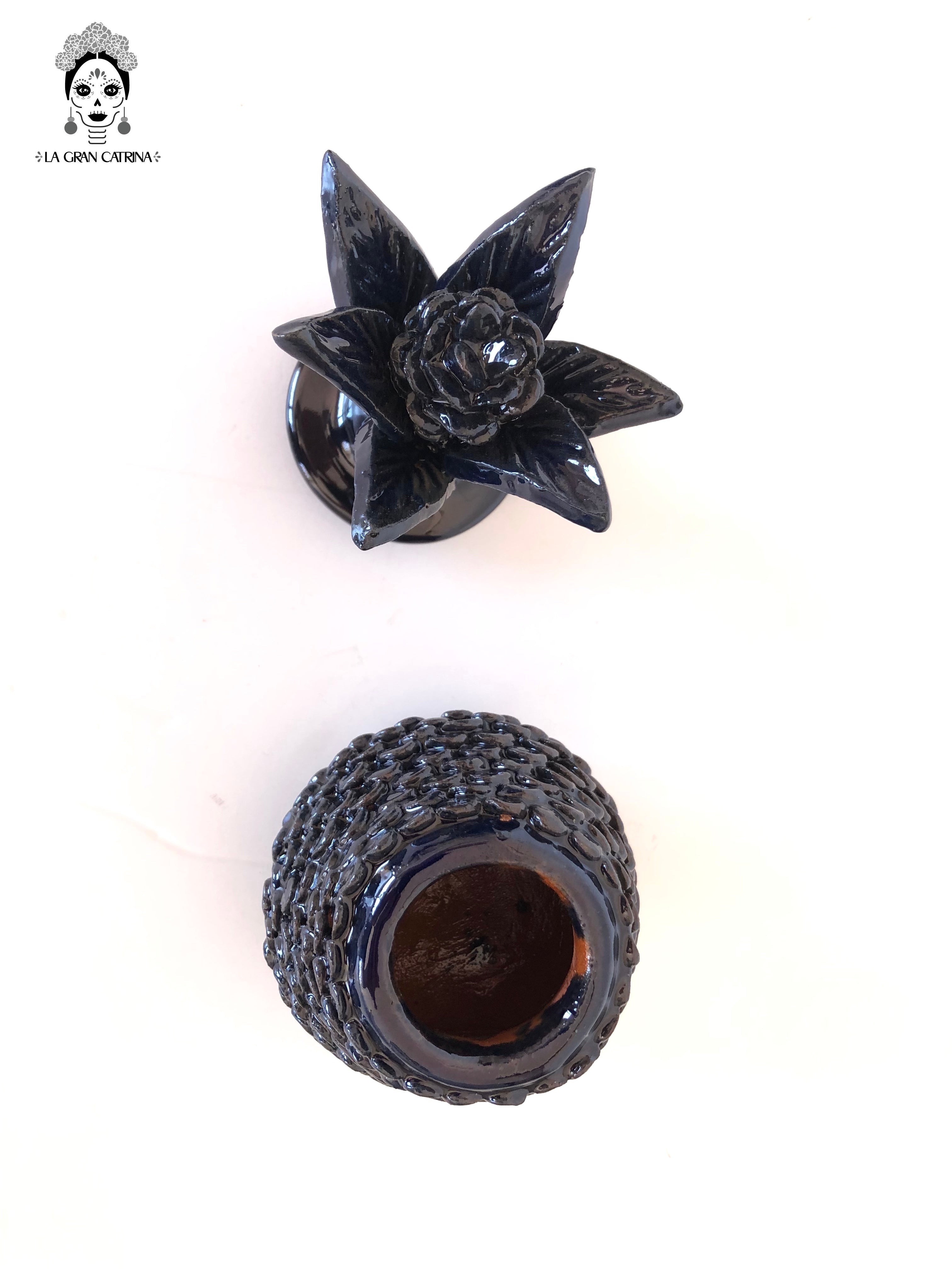 Michoacán Clay Pineapple - Small Dots Blue - 7.7 in. - Made to Order Juan Gtz