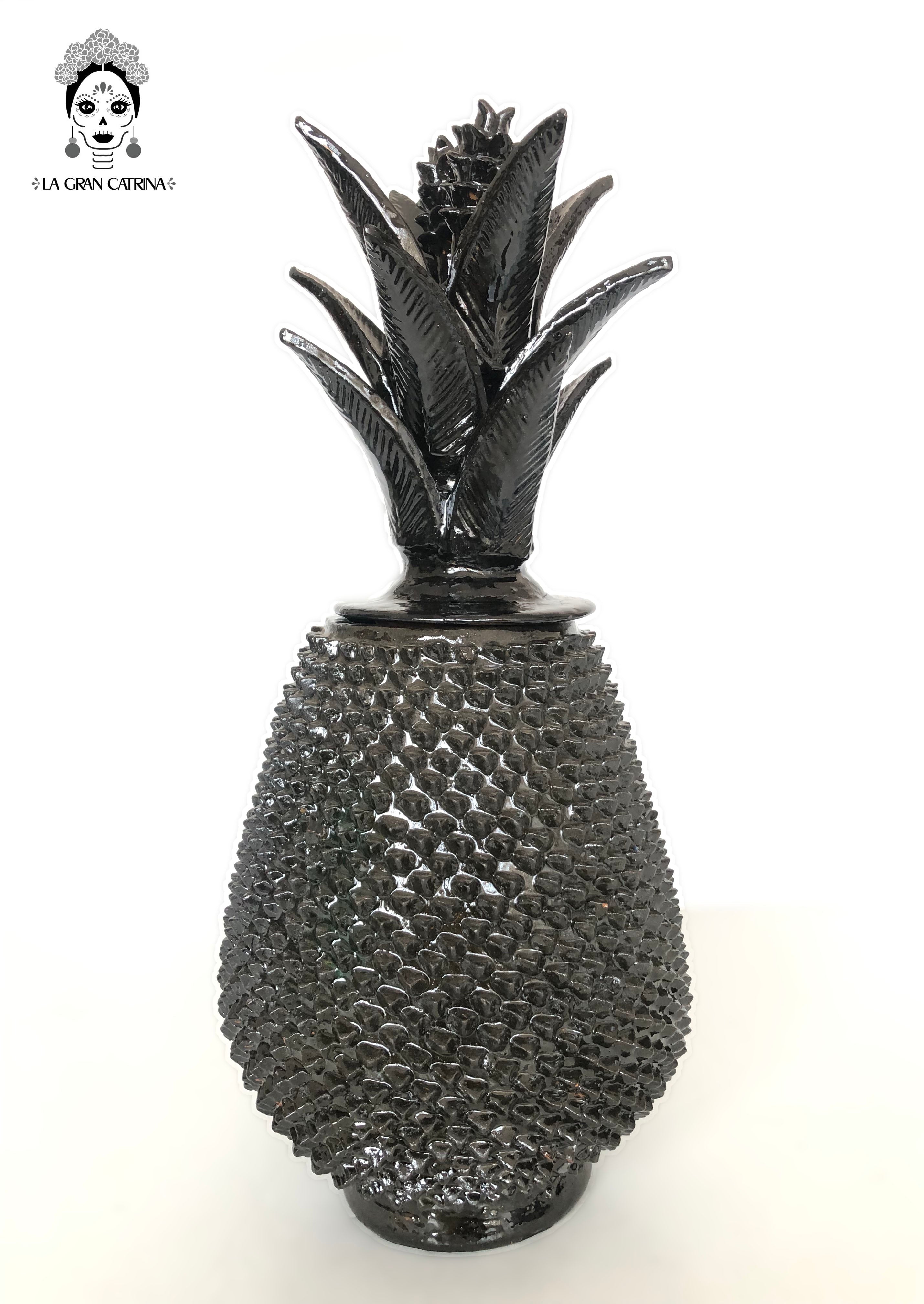 Michoacán Clay Pineapple - Spikes Black - 20 in. Juan Gtz