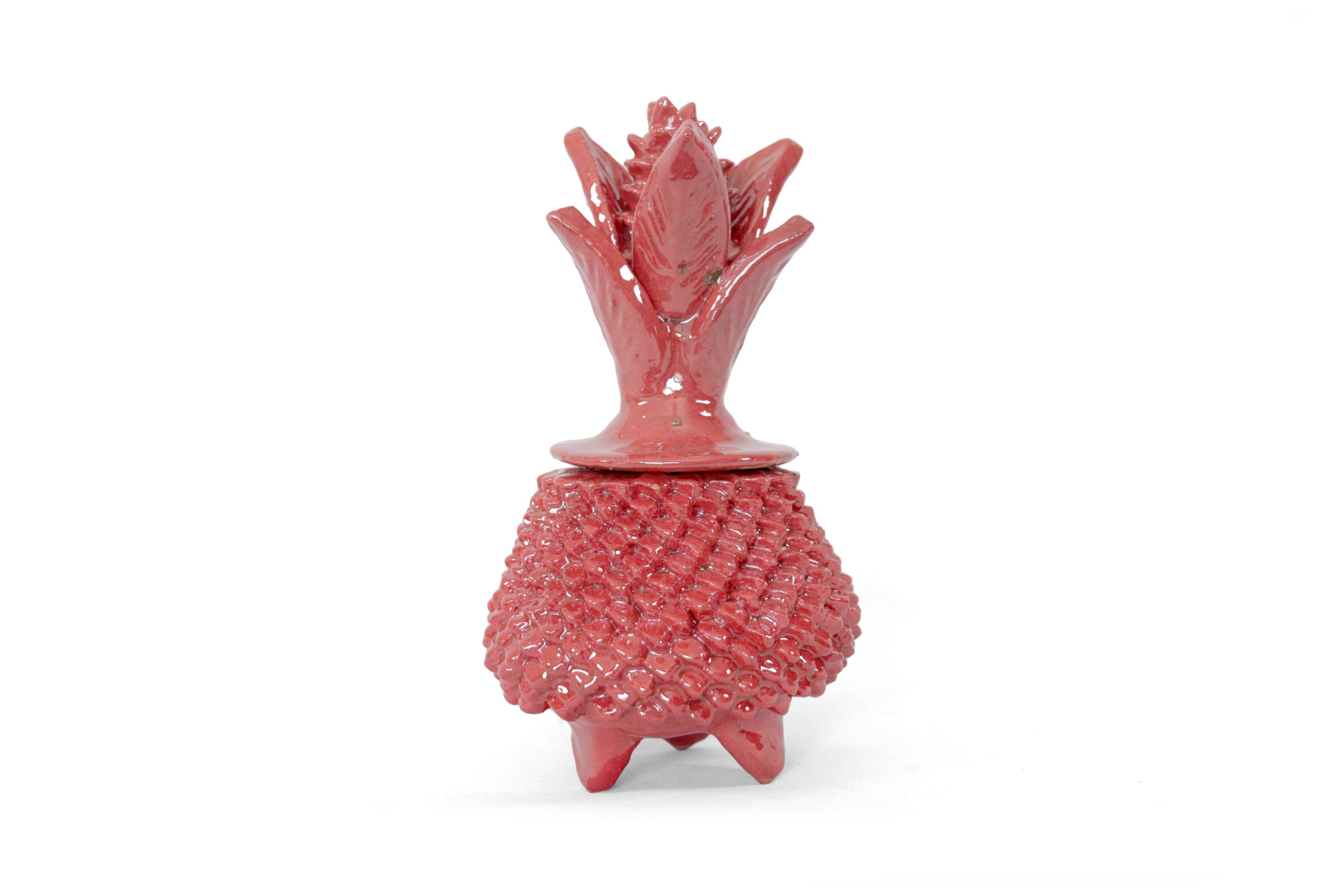 Red Pineapple Glazed Clay - 7.7 in. Juan Gtz