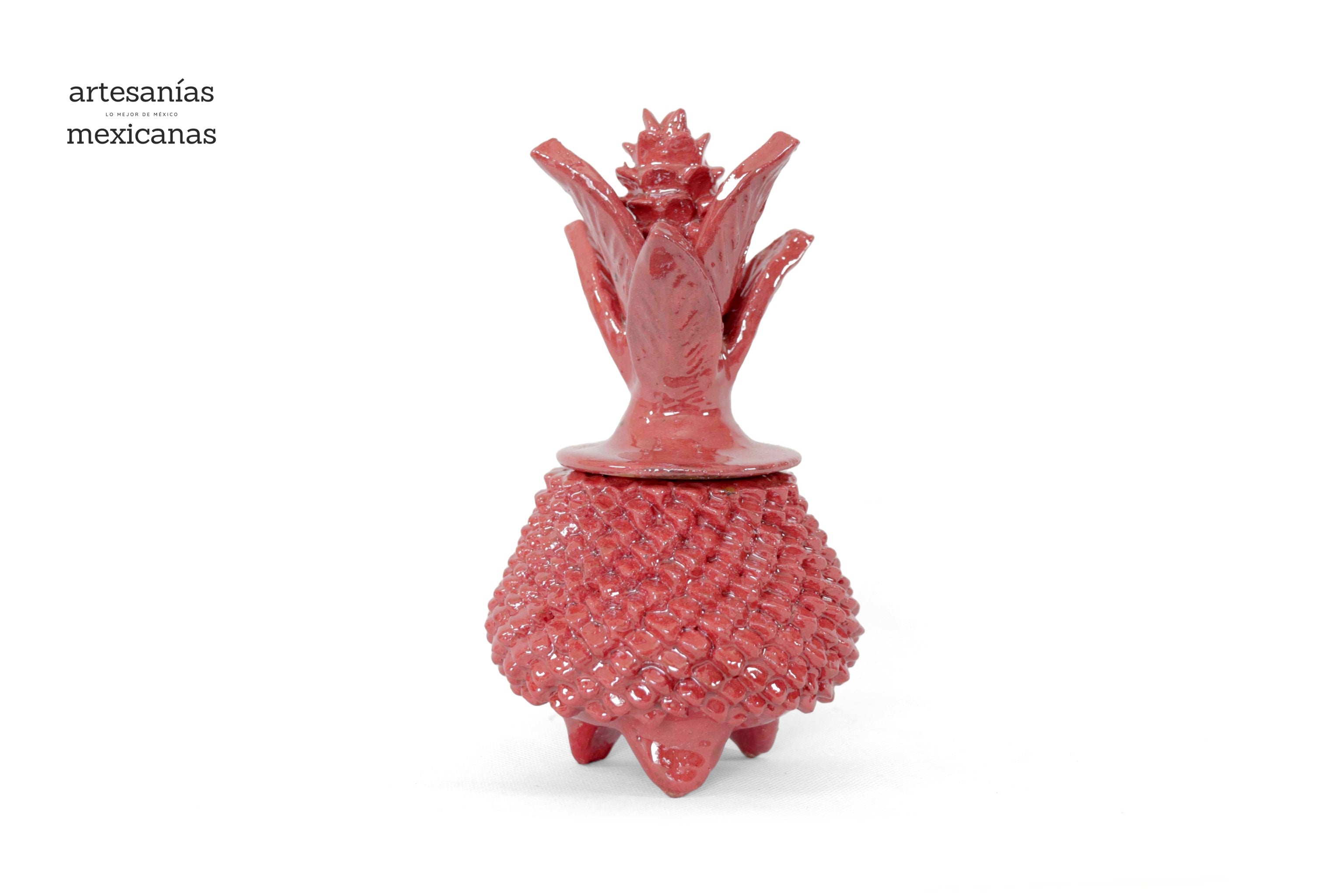Red Pineapple Glazed Clay - 7.7 in. Juan Gtz