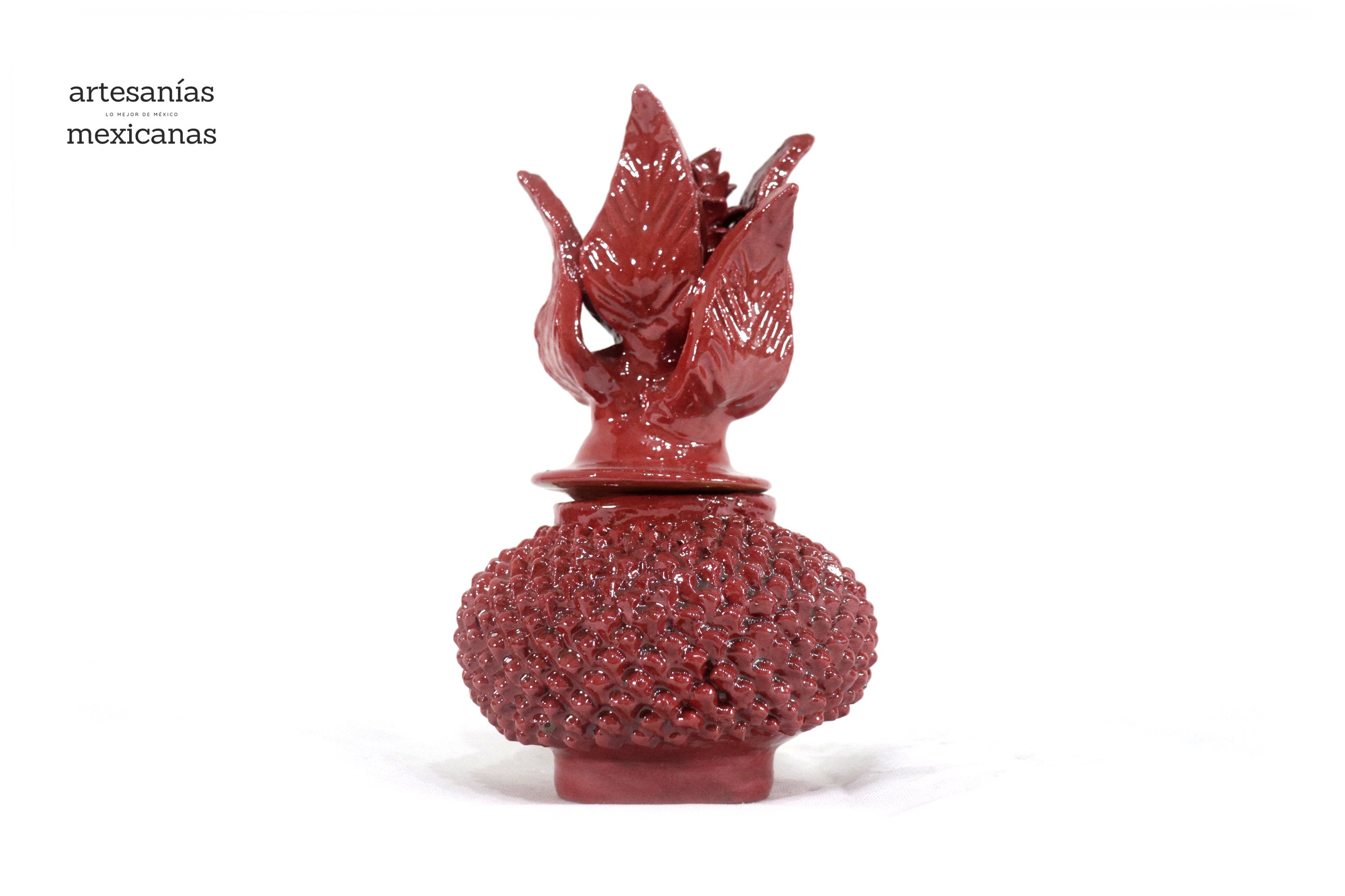Red Pineapple with Spikes Glazed Clay - 8.6 in. Juan Gtz