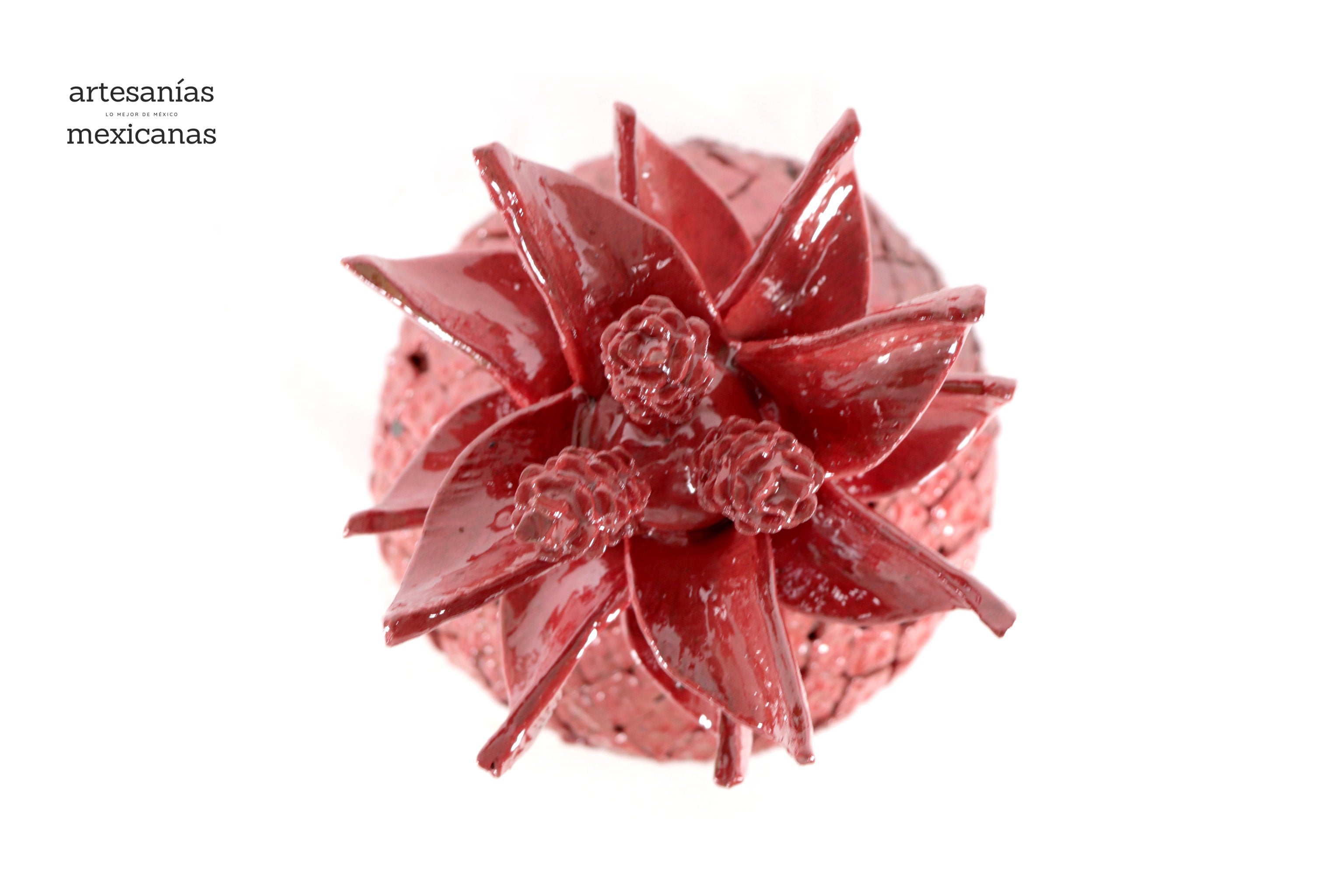 Red Pineapple with Wavy Lid - 16 in. - Made to Order Juan Gtz